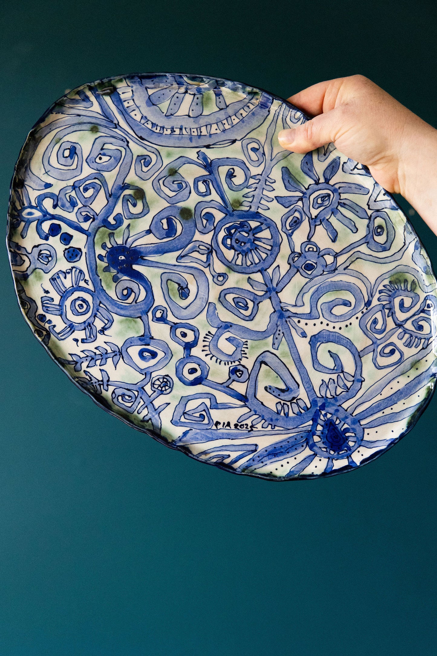 Blue Scribble Platter Number Three