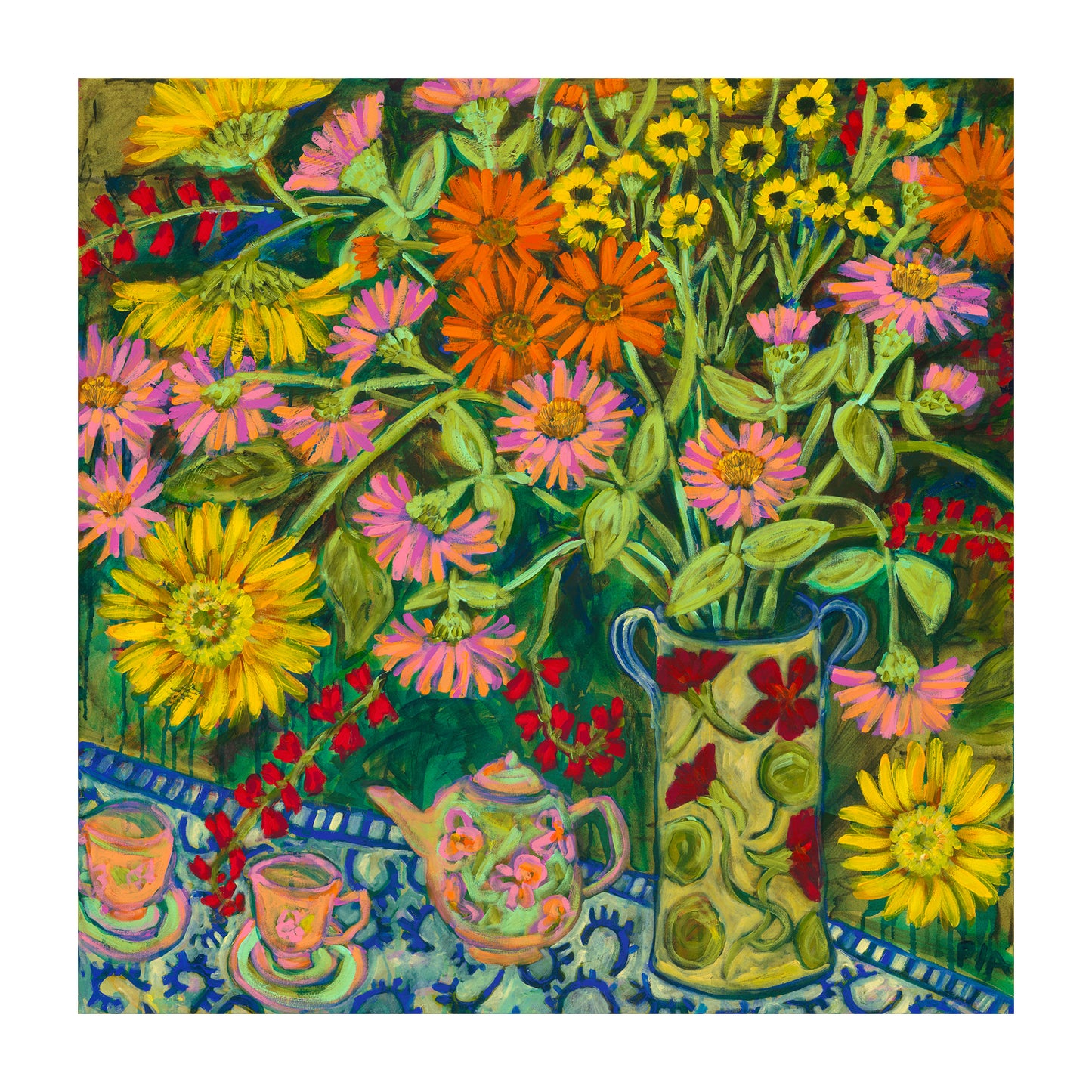 An Easy And Enjoyable Morning With Flowers ~ FRAMED CANVAS PRINT ~ limited edition