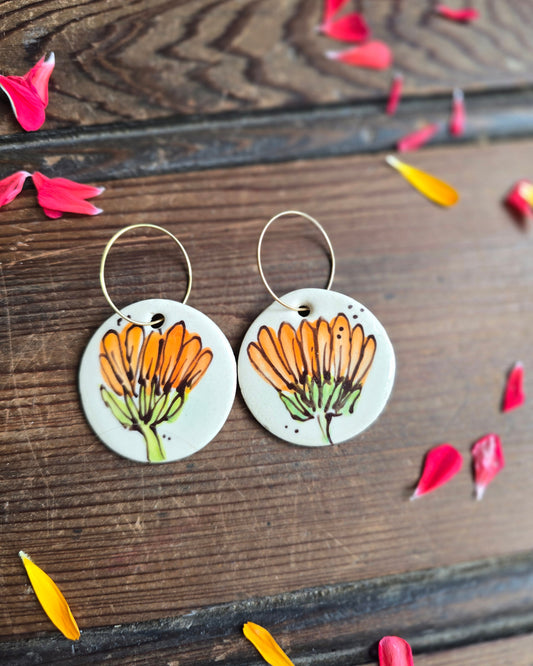 Calendula Earrings ~ Round Large