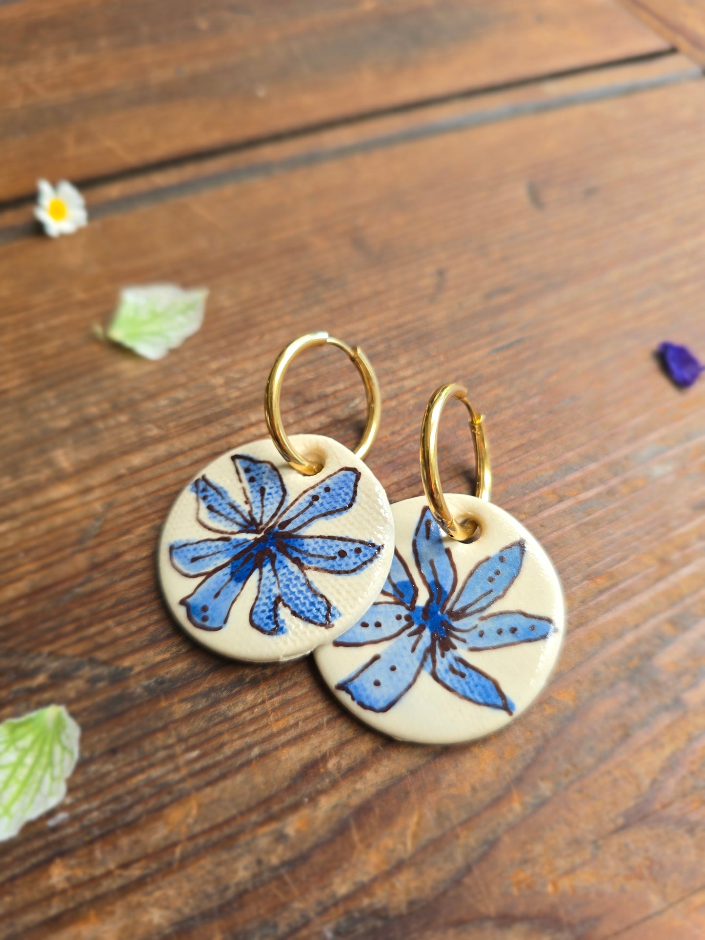 Cobalt Flower Earrings
