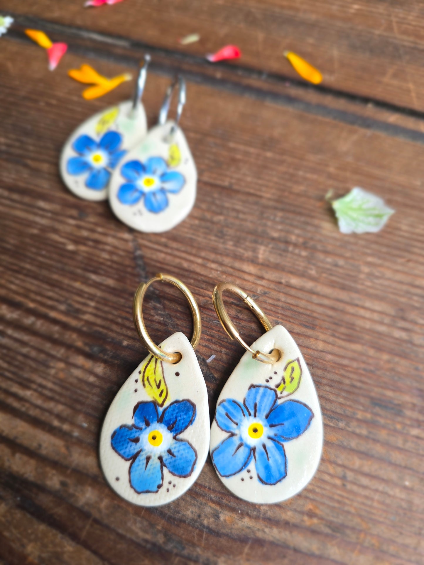 Forget~Me~Not Earrings ~ Droplet Large