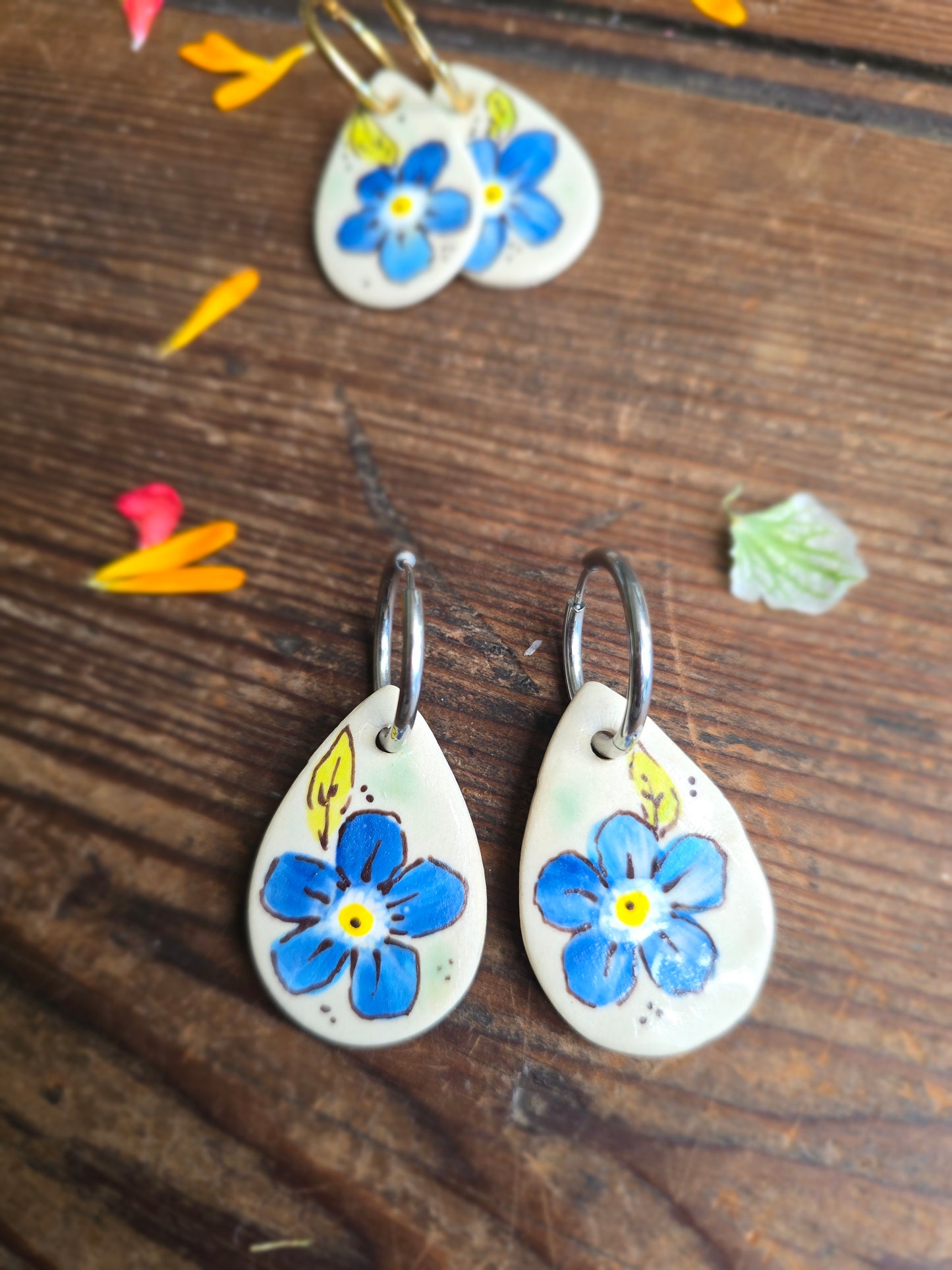 Forget~Me~Not Earrings ~ Droplet Large