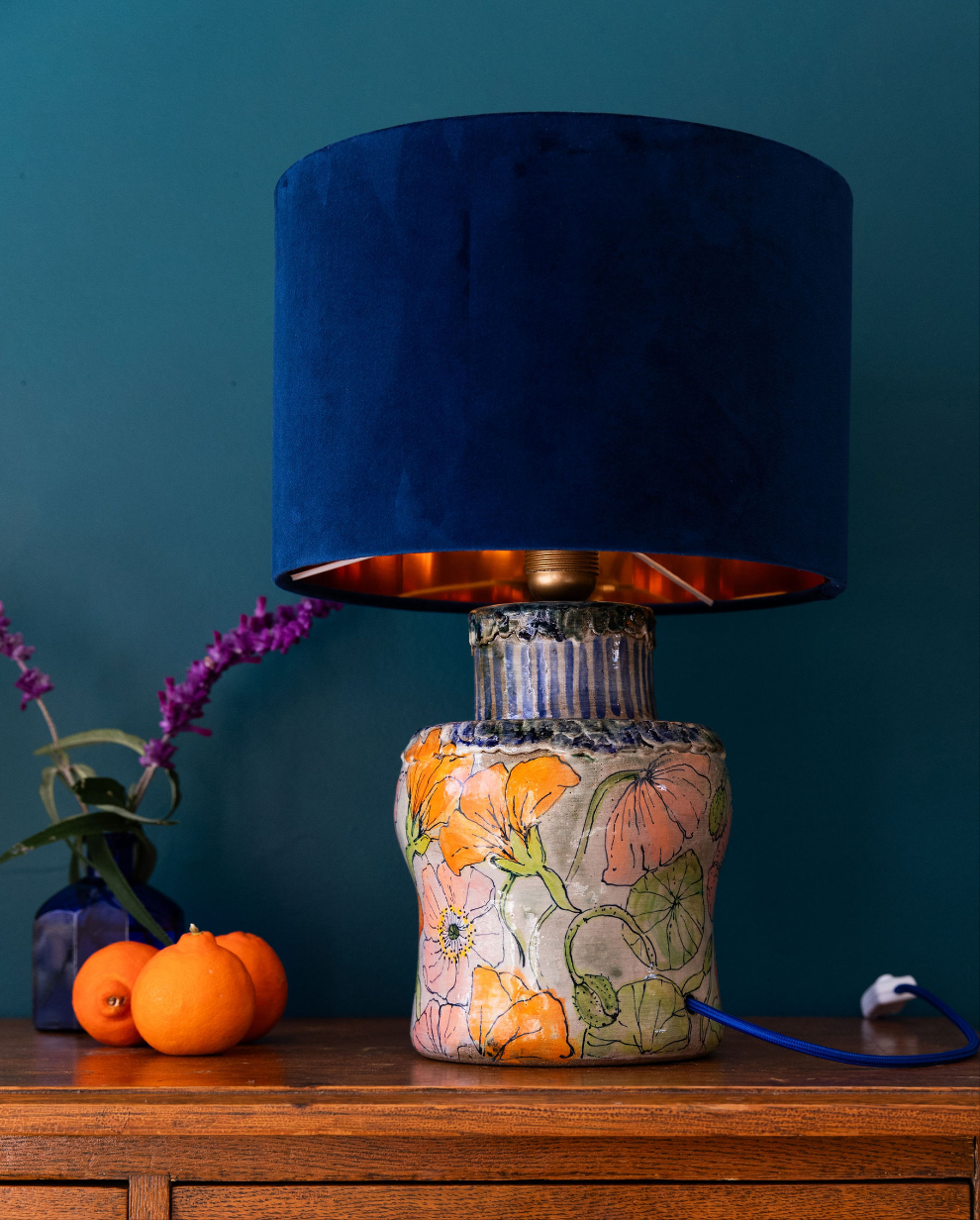 Nasturtium and Poppy Lamp