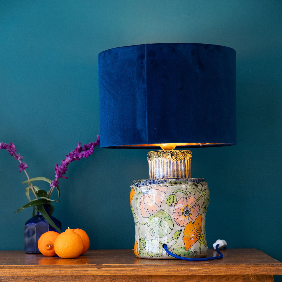 Nasturtium and Poppy Lamp