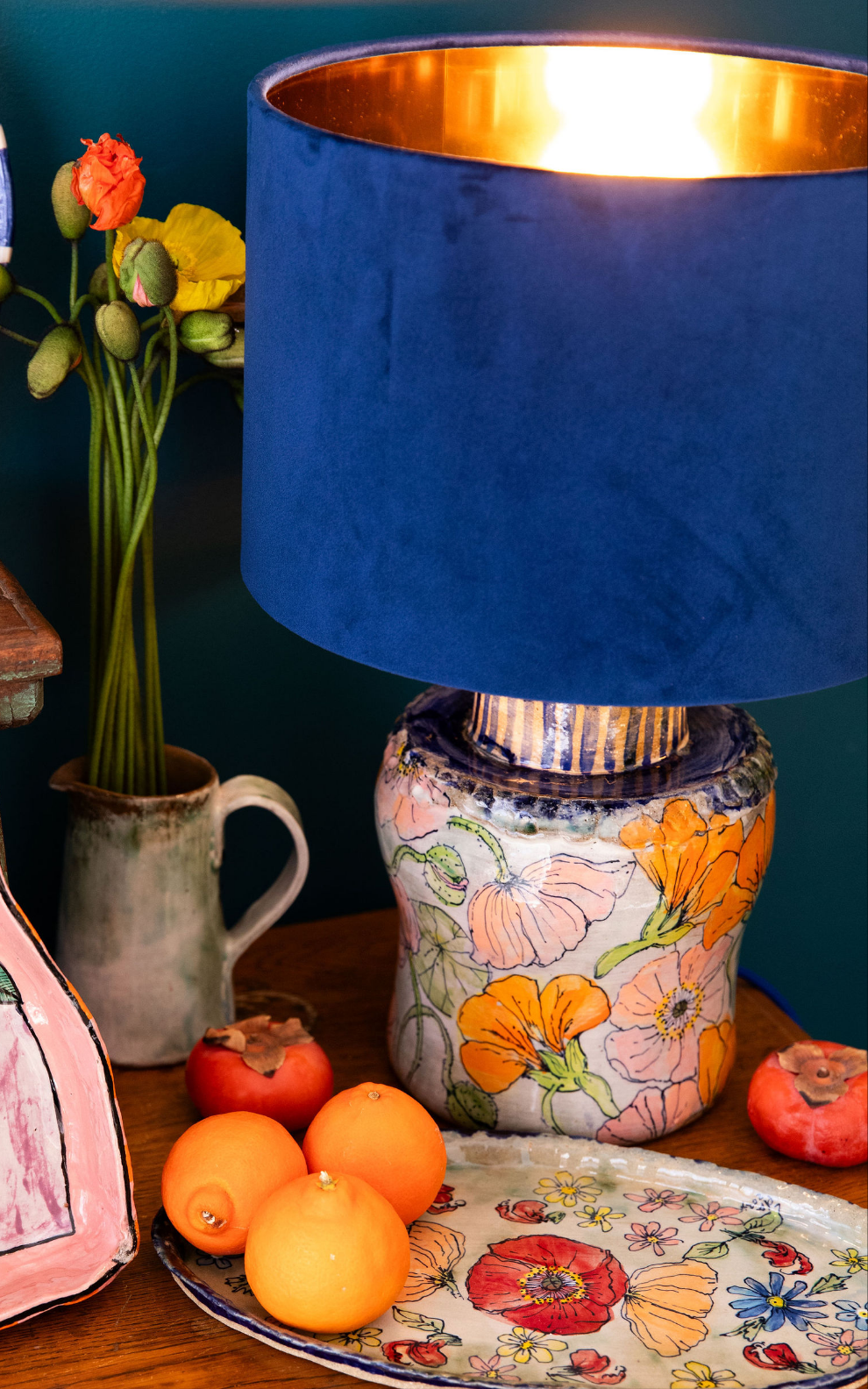 Nasturtium and Poppy Lamp