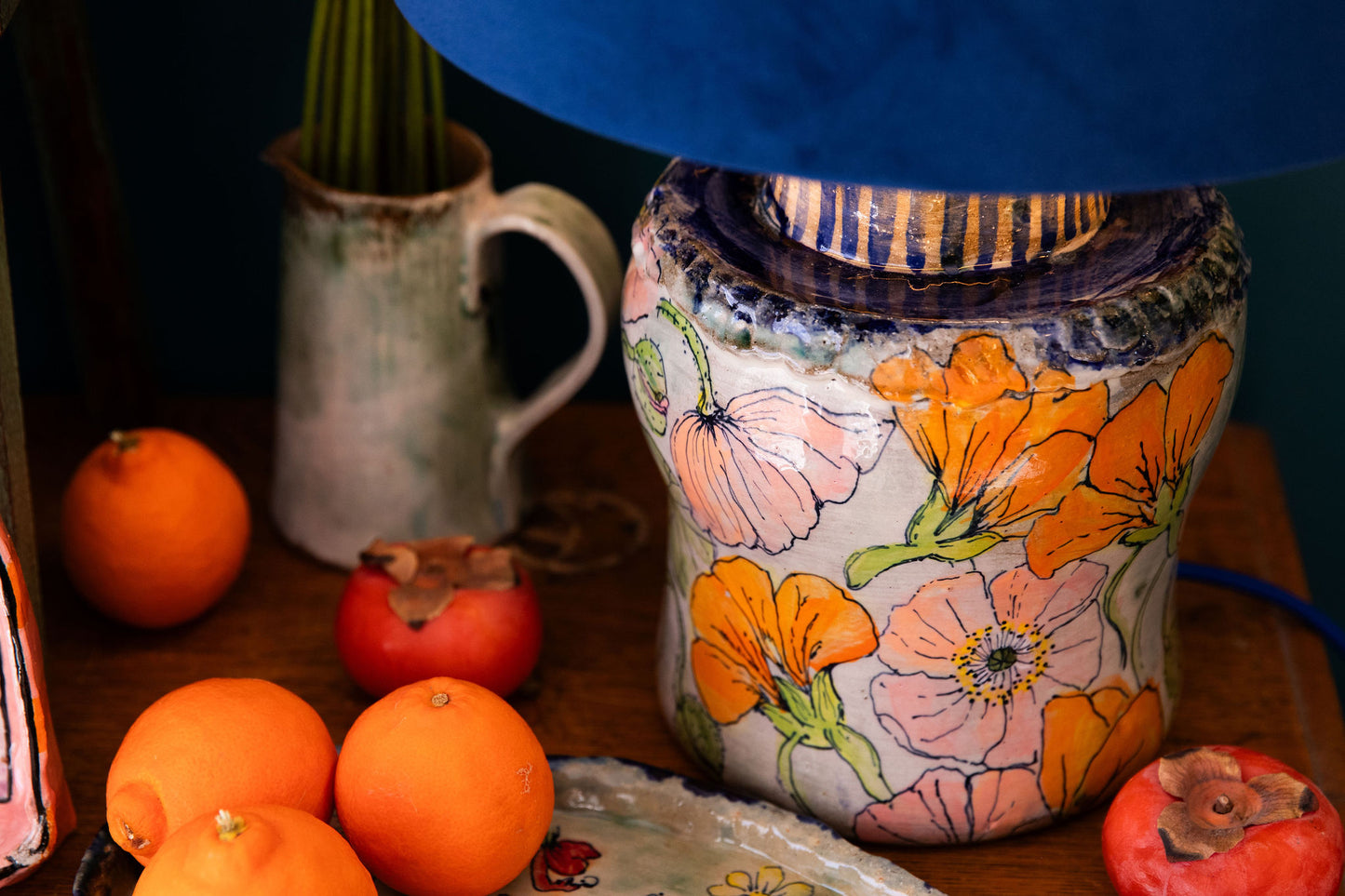 Nasturtium and Poppy Lamp