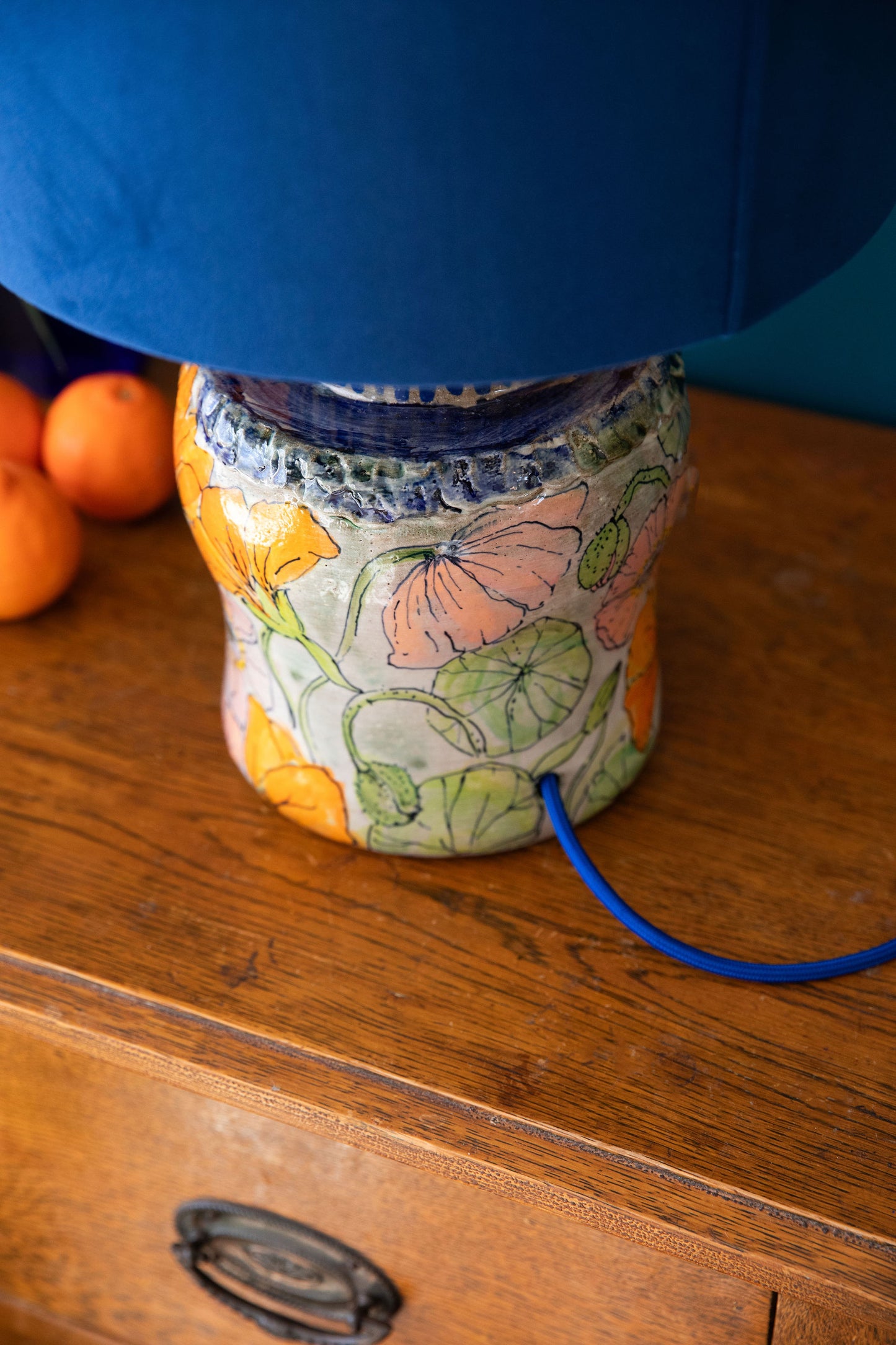 Nasturtium and Poppy Lamp