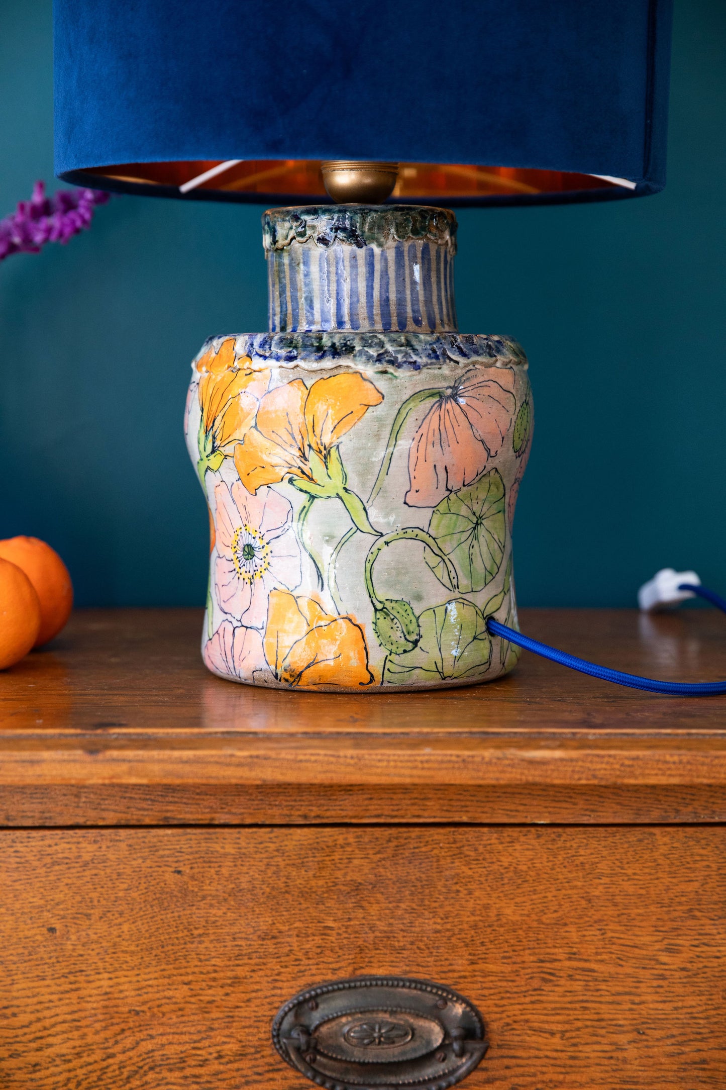 Nasturtium and Poppy Lamp