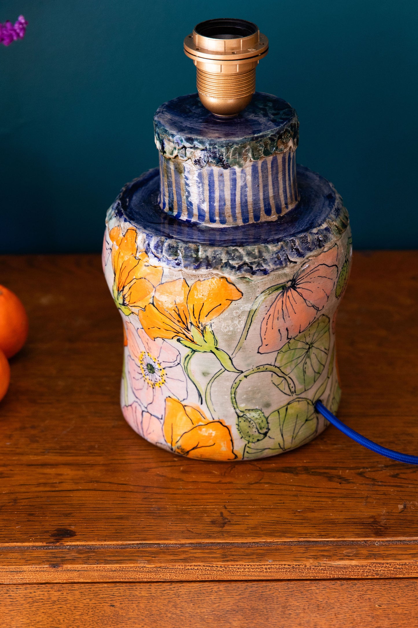 Nasturtium and Poppy Lamp