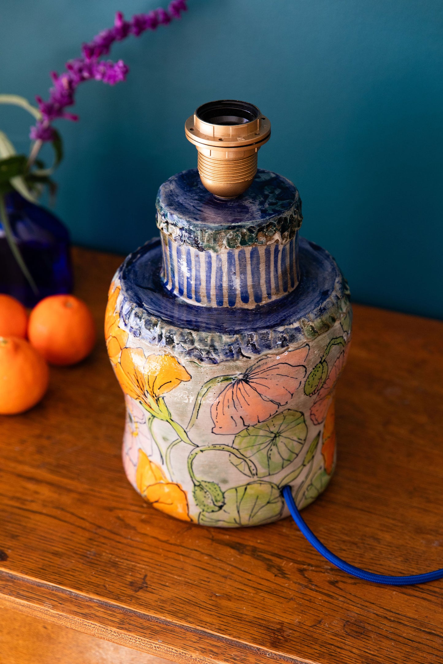 Nasturtium and Poppy Lamp