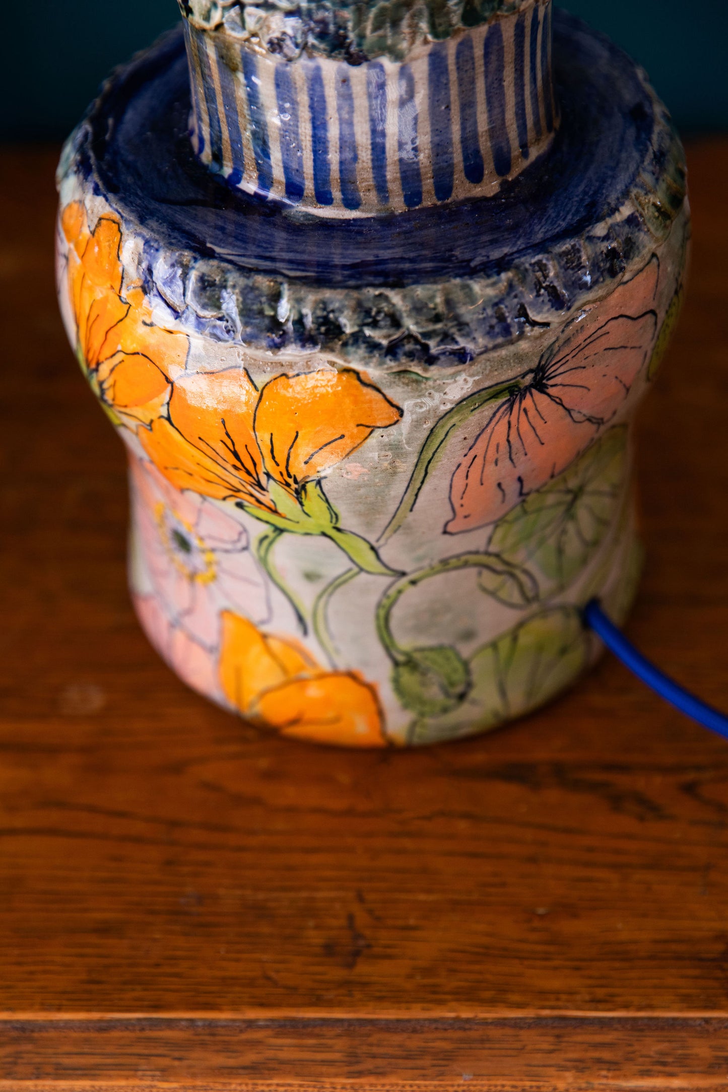 Nasturtium and Poppy Lamp