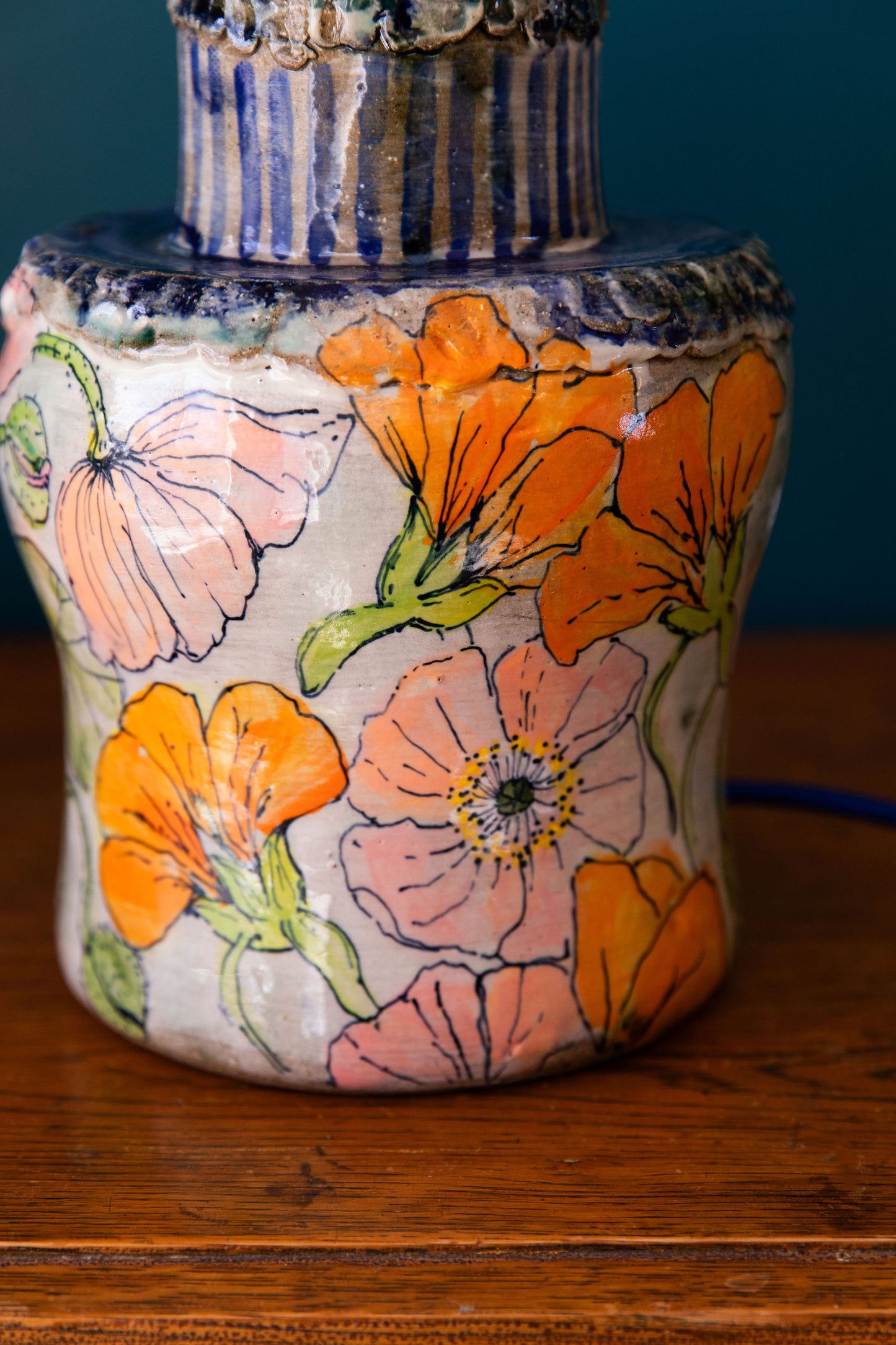 Nasturtium and Poppy Lamp