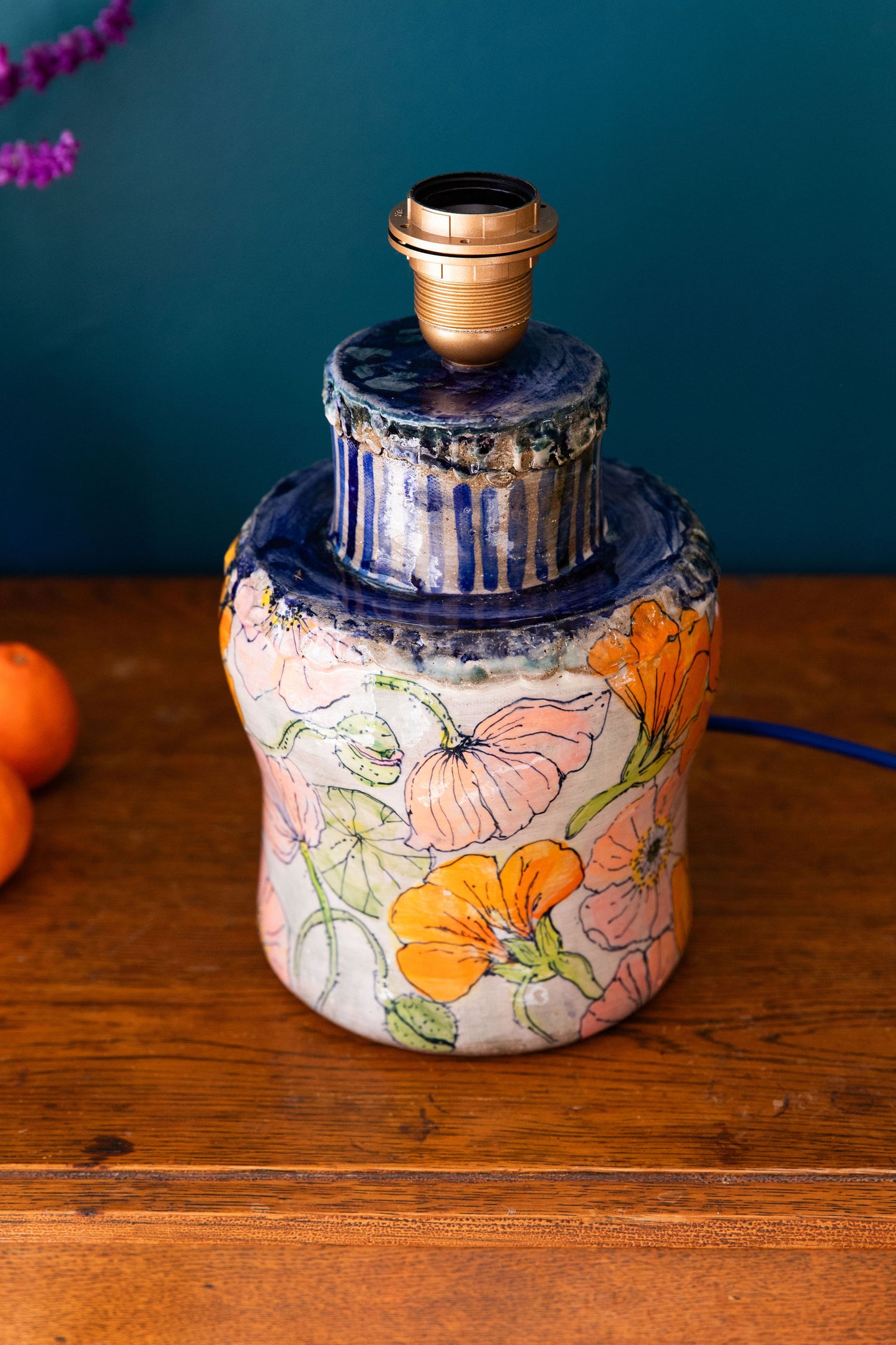 Nasturtium and Poppy Lamp