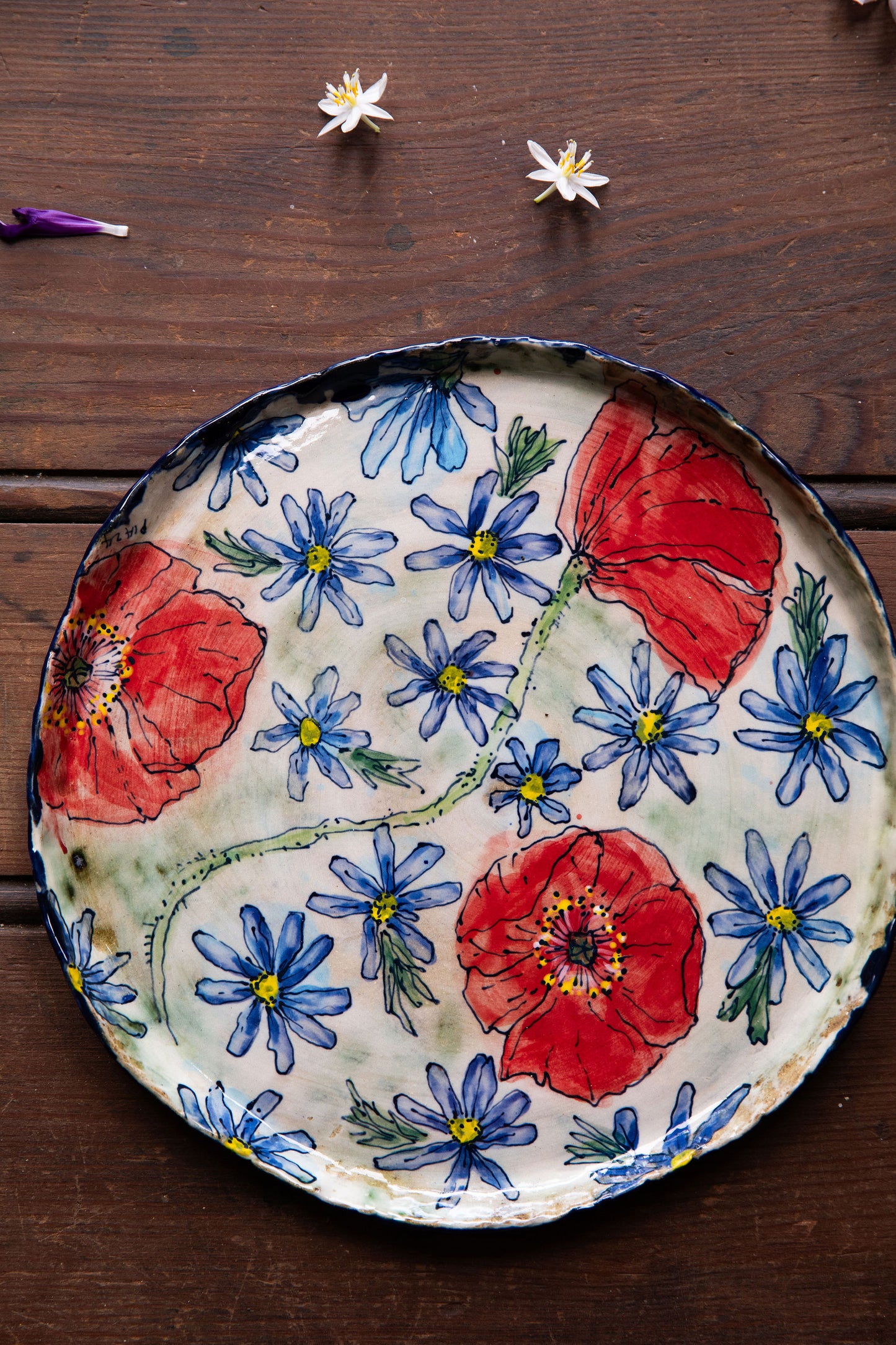 Poppy and Chicory Dinner Plate