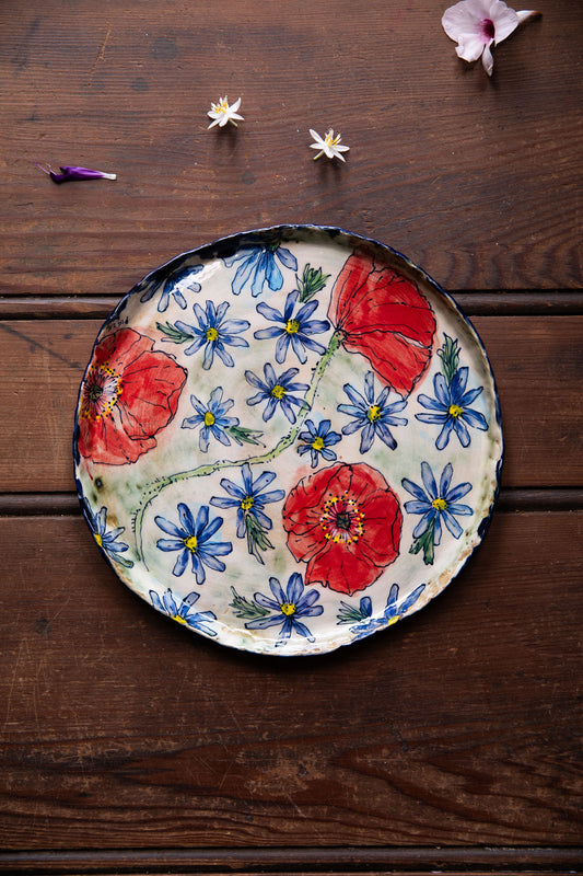 Poppy and Chicory Dinner Plate