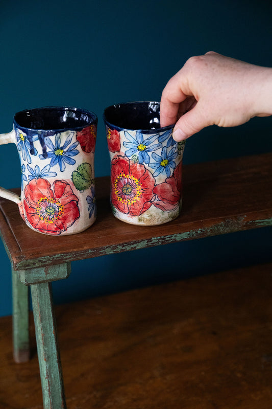 Chicory and Poppy Mug & Tumbler Set