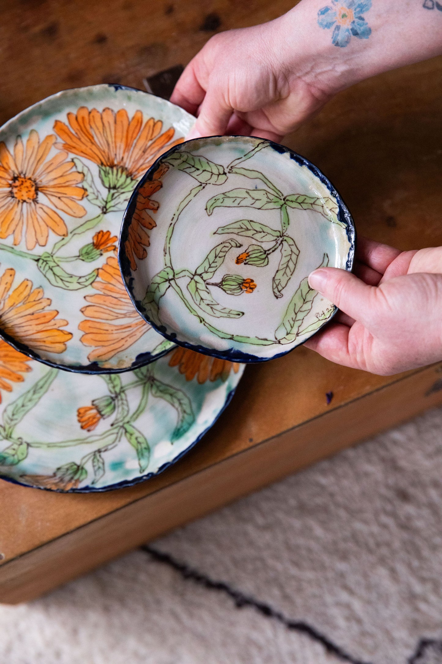 Alone But Not Lonely ~ Dinner Party Set For One. Calendula Set