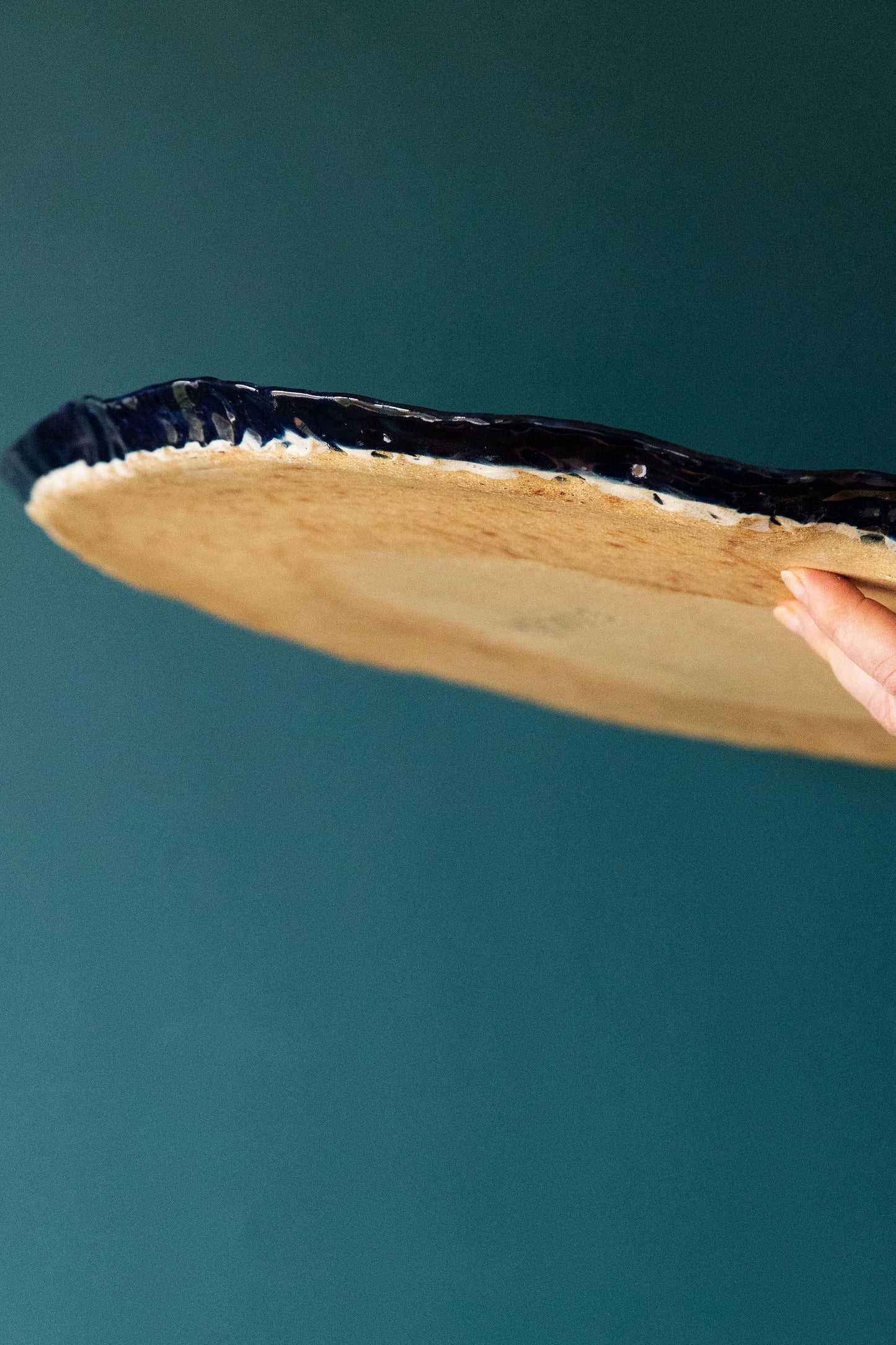 Blue Scribble Platter Number One ~ Daisy Language