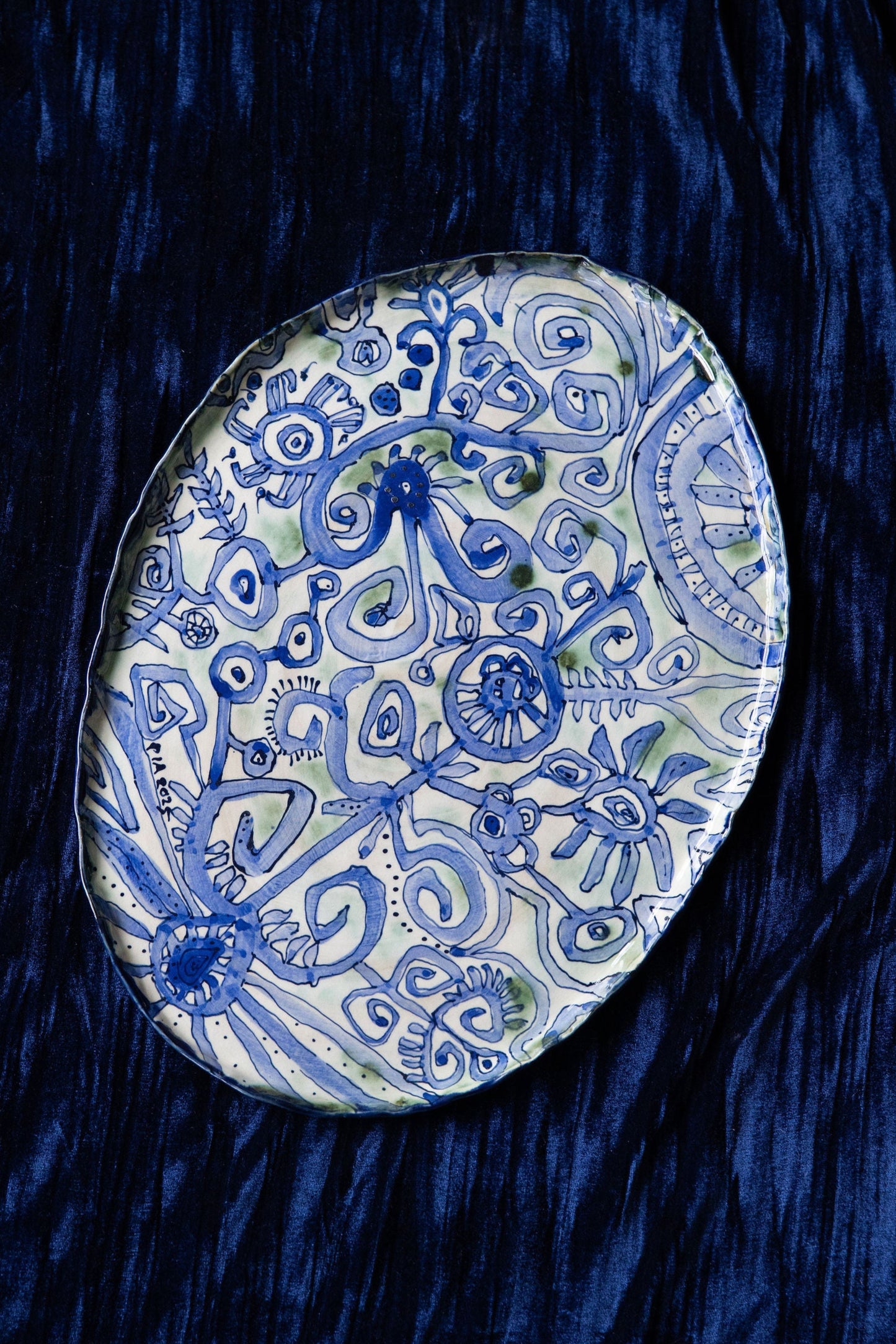 Blue Scribble Platter Number Three