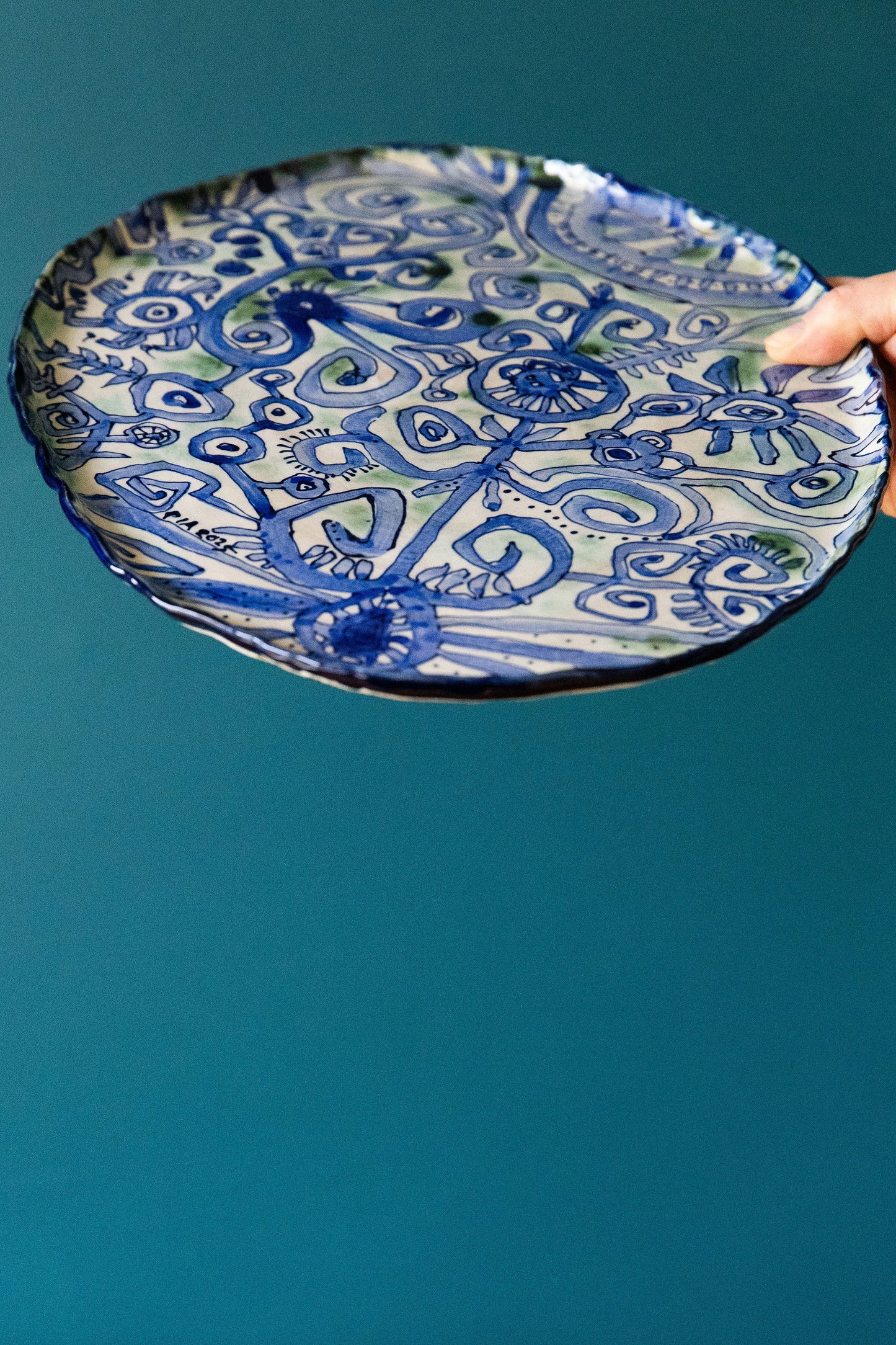 Blue Scribble Platter Number Three