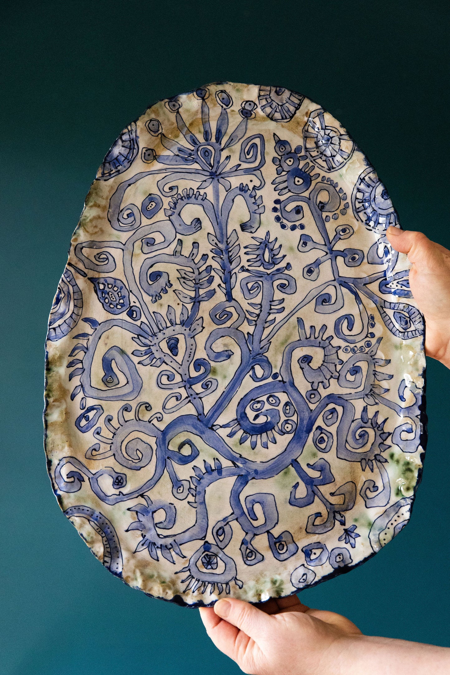 Blue Scribble Platter Number Two