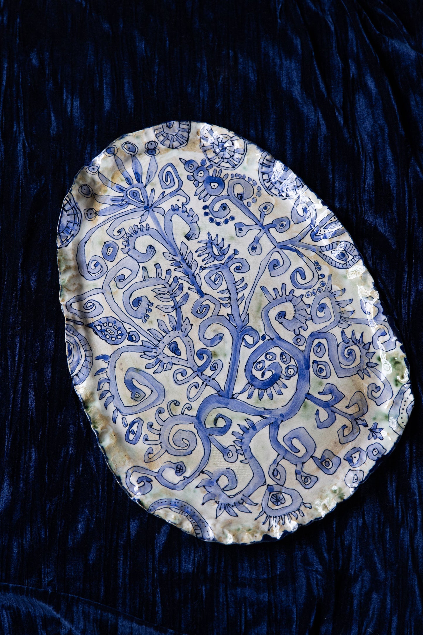 Blue Scribble Platter Number Two