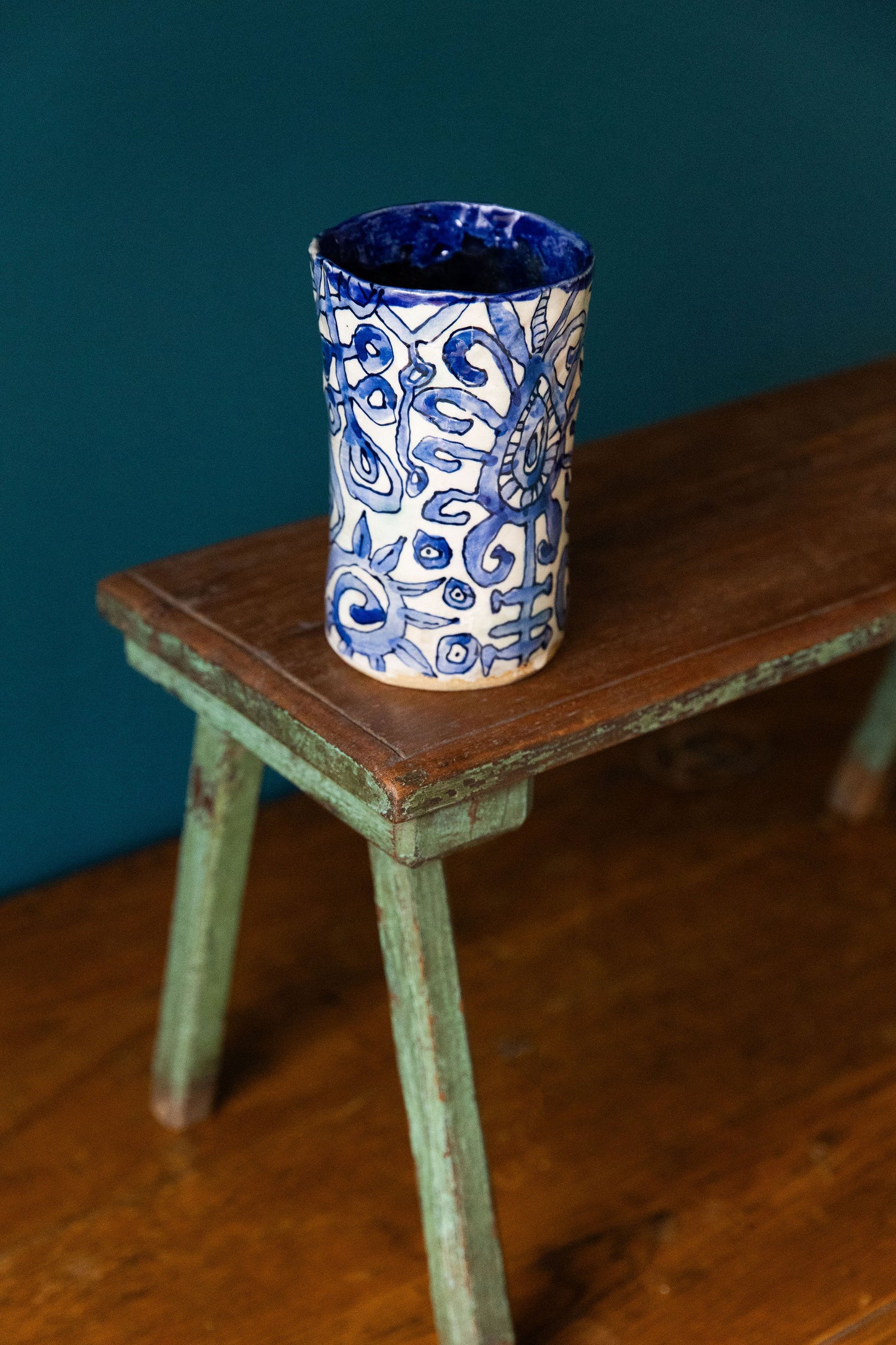 Blue Scribble Tumbler