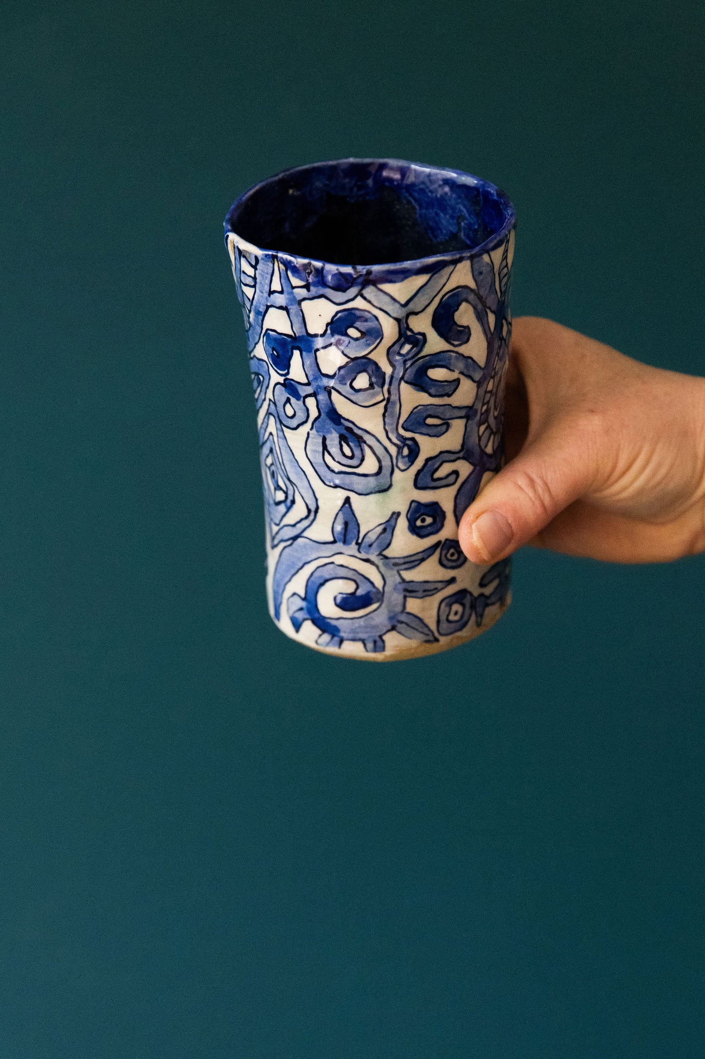 Blue Scribble Tumbler