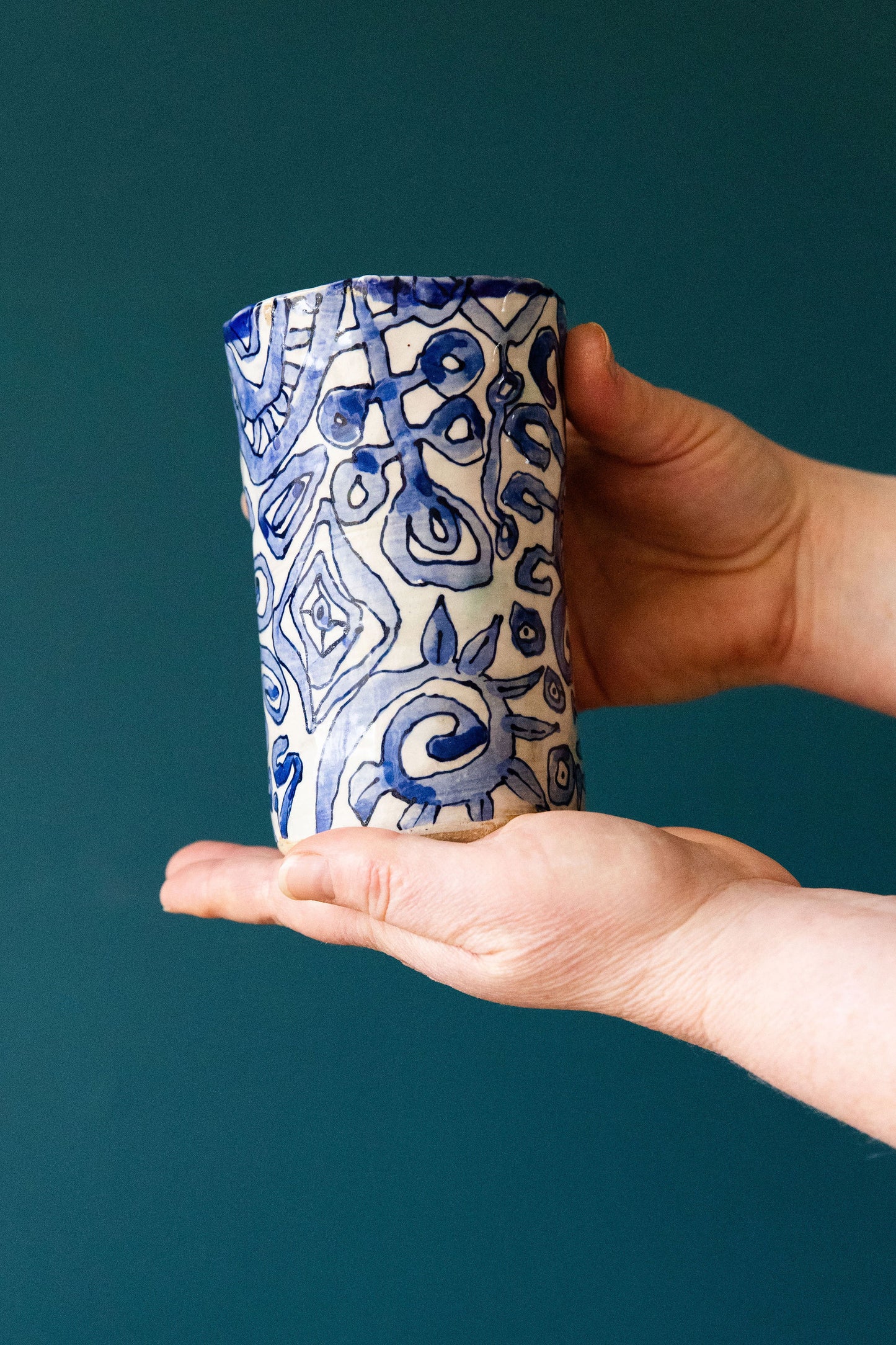 Blue Scribble Tumbler