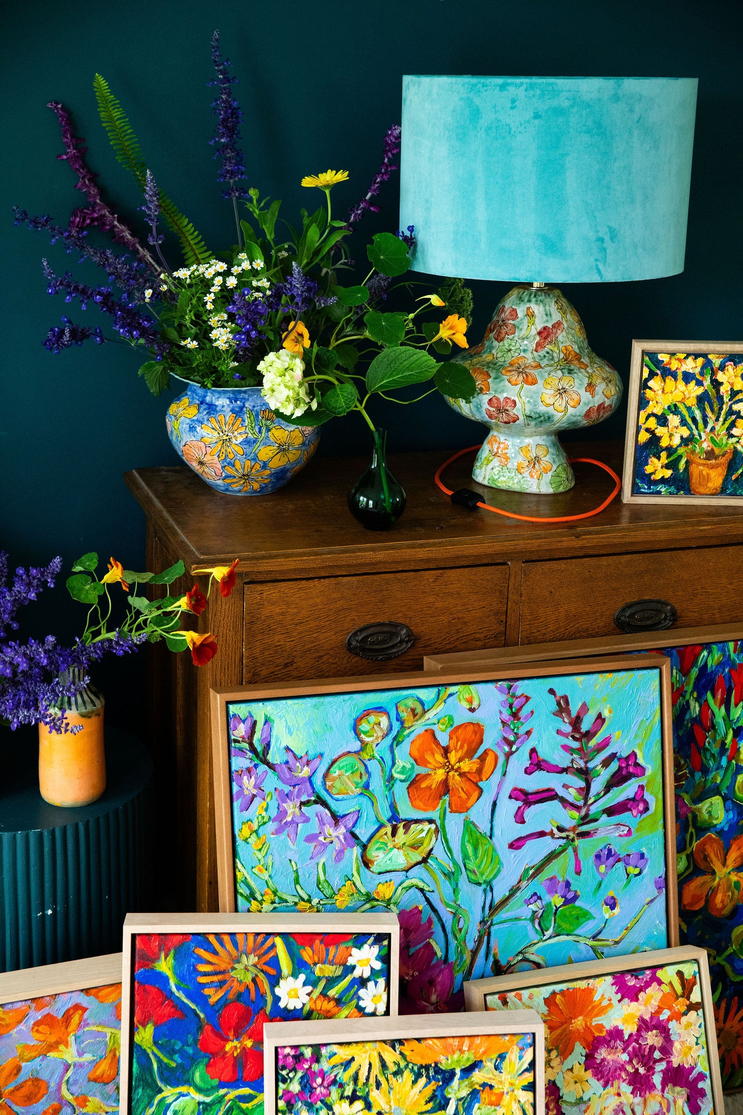 Summer Nasturtium Lamp