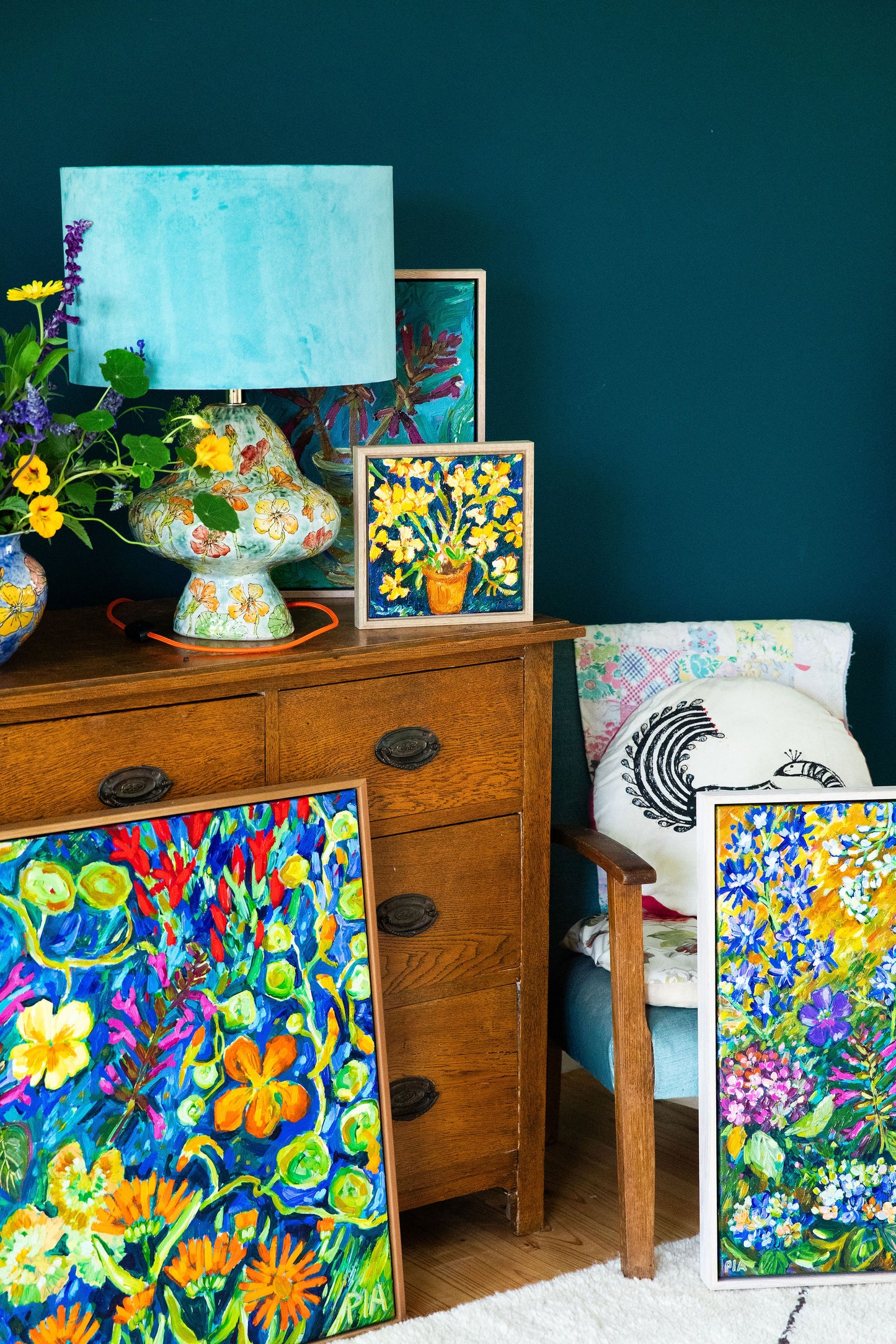 Summer Nasturtium Lamp