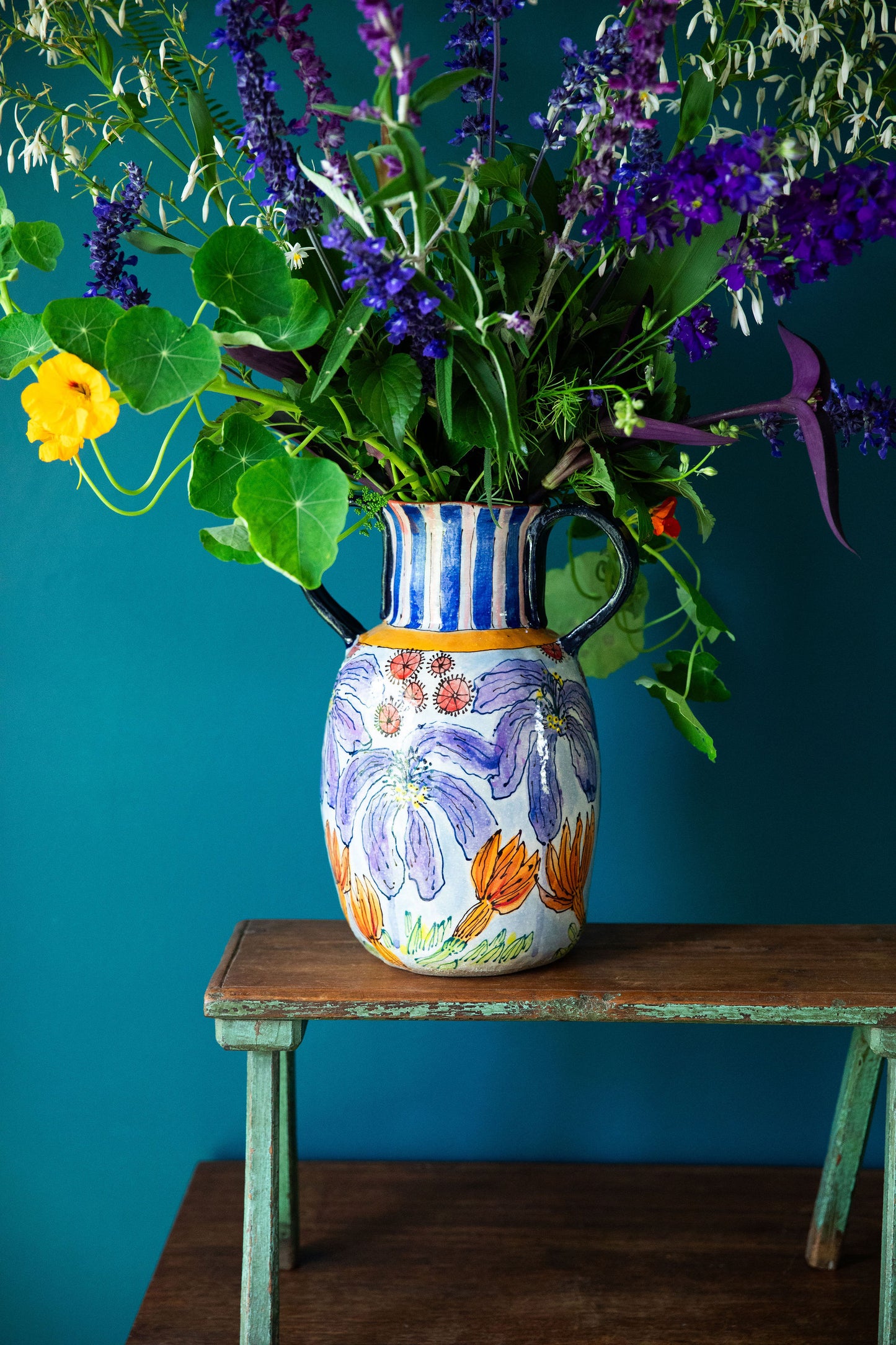 Purple Daydream Flowers Urn Vase