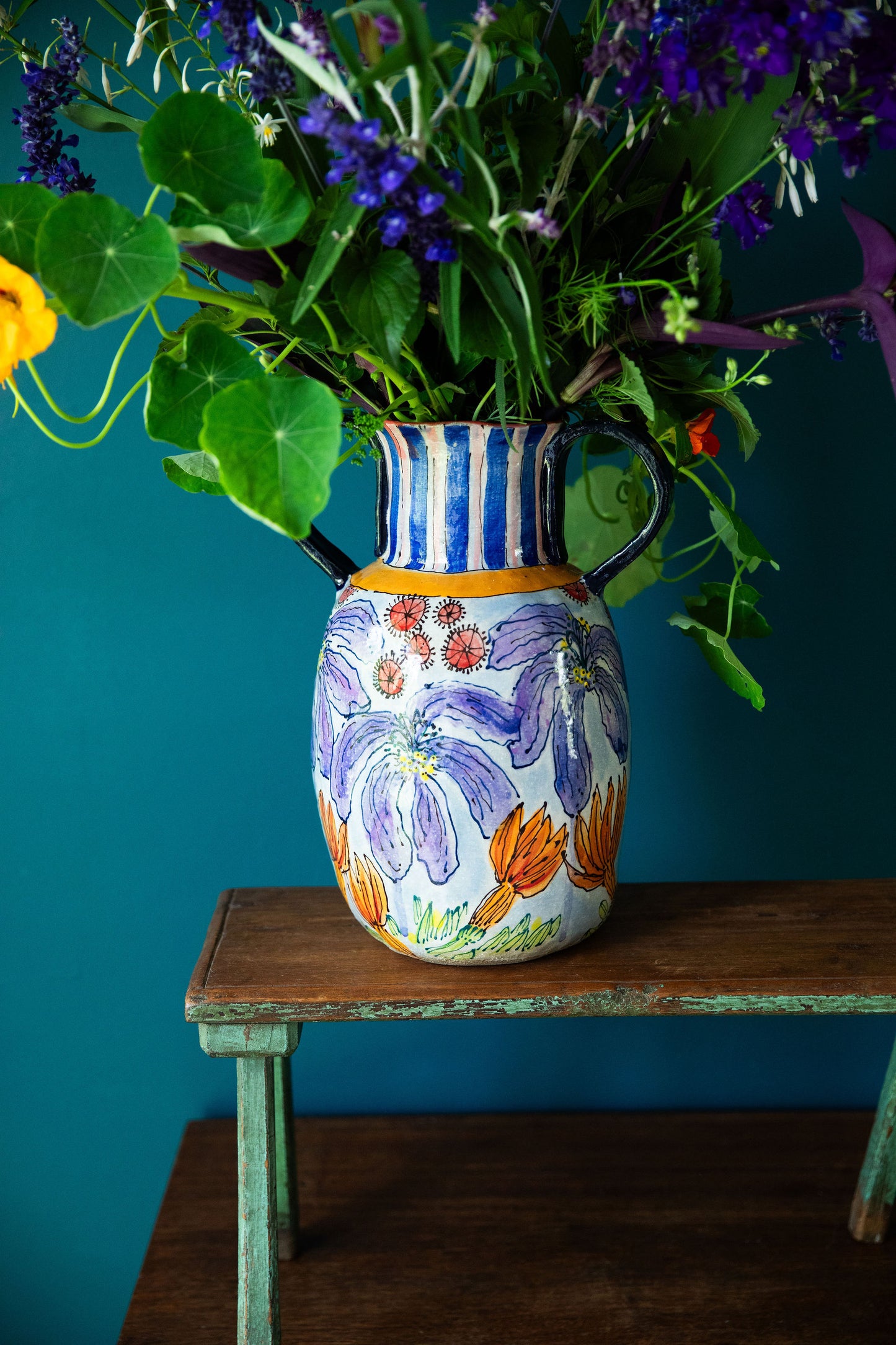 Purple Daydream Flowers Urn Vase