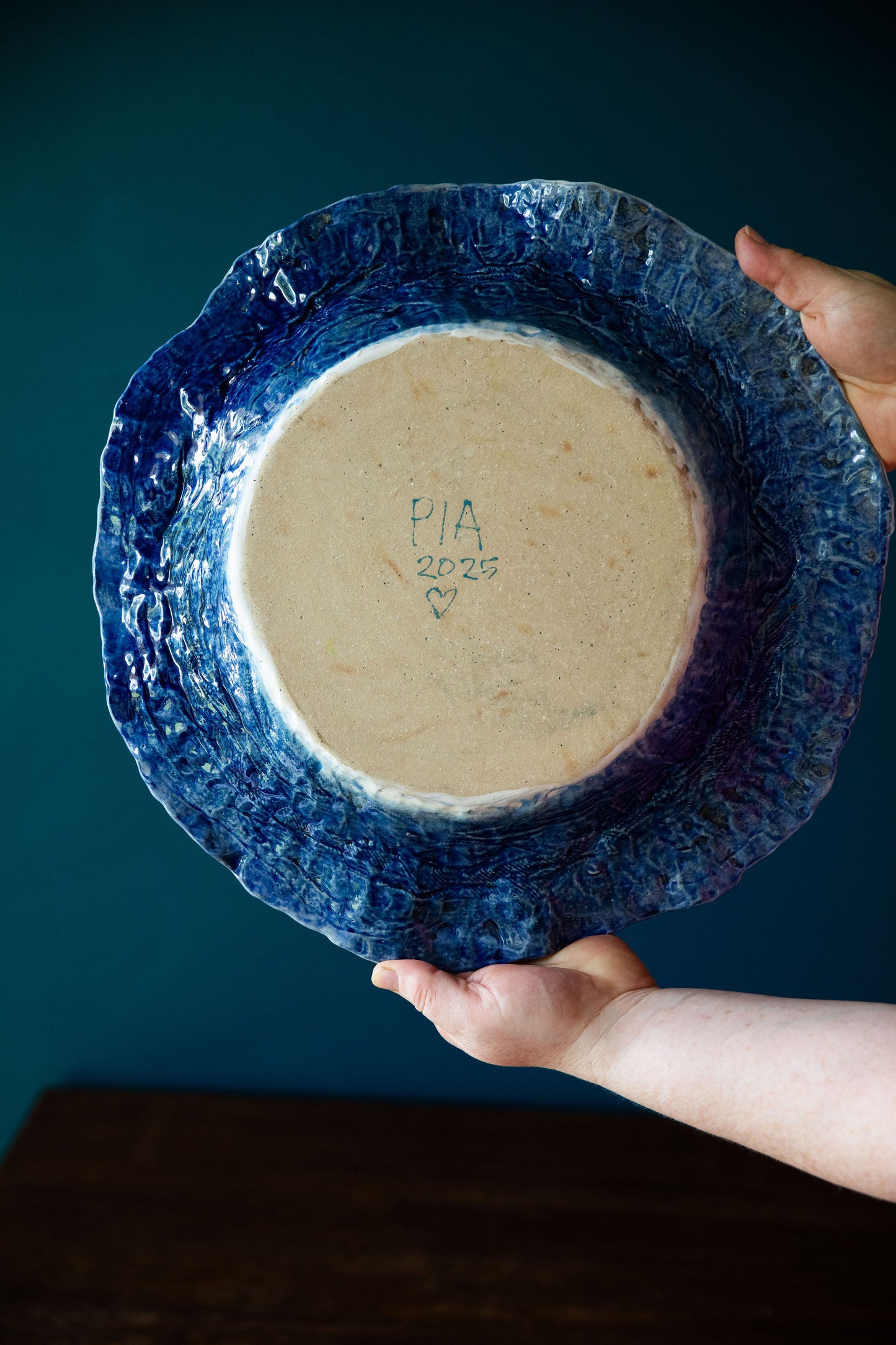 Large Stripe Bowl with Nasturtiums