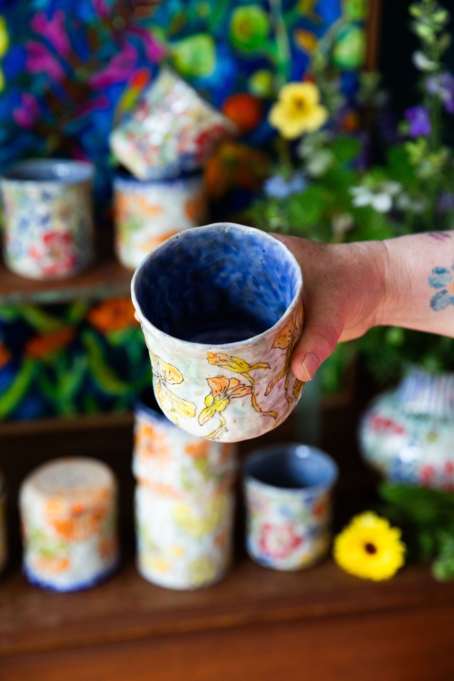 Nasturtium Tumbler ~ single { limited edition of 4 }