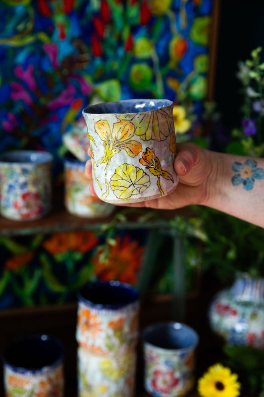 Nasturtium Tumbler ~ single { limited edition of 4 }