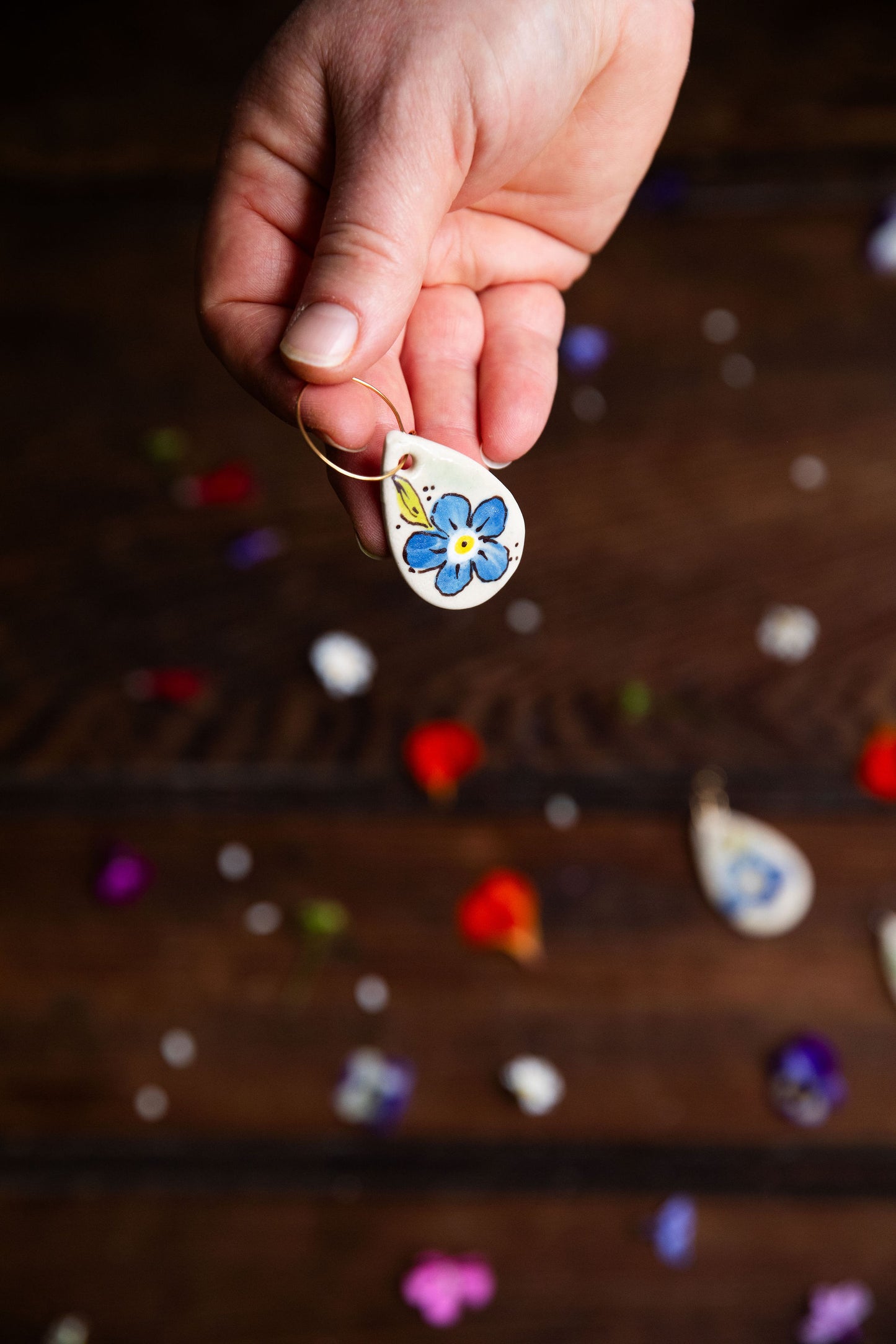 Forget~Me~Not Earrings ~ Droplet Large