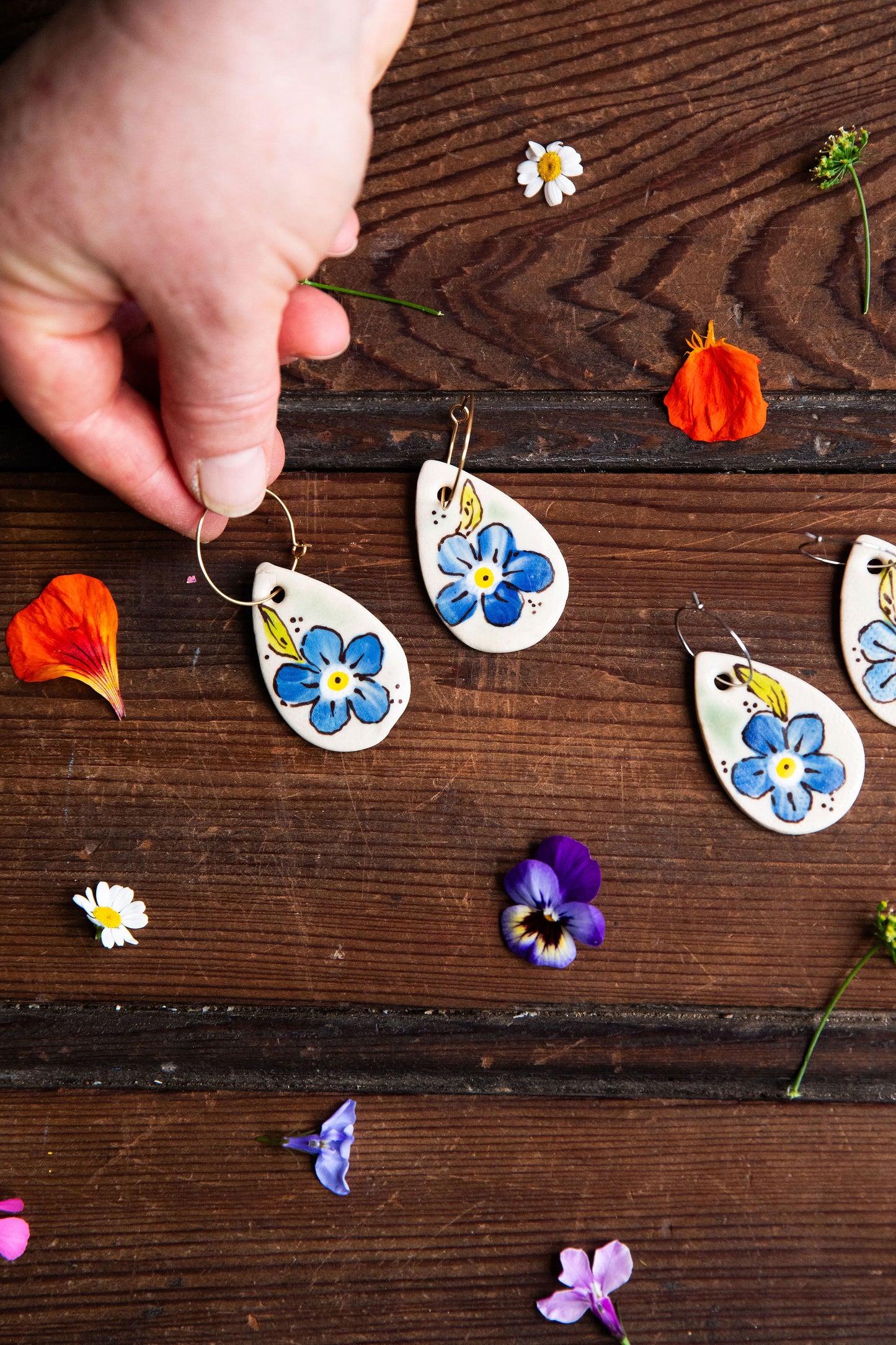 Forget~Me~Not Earrings ~ Droplet Large