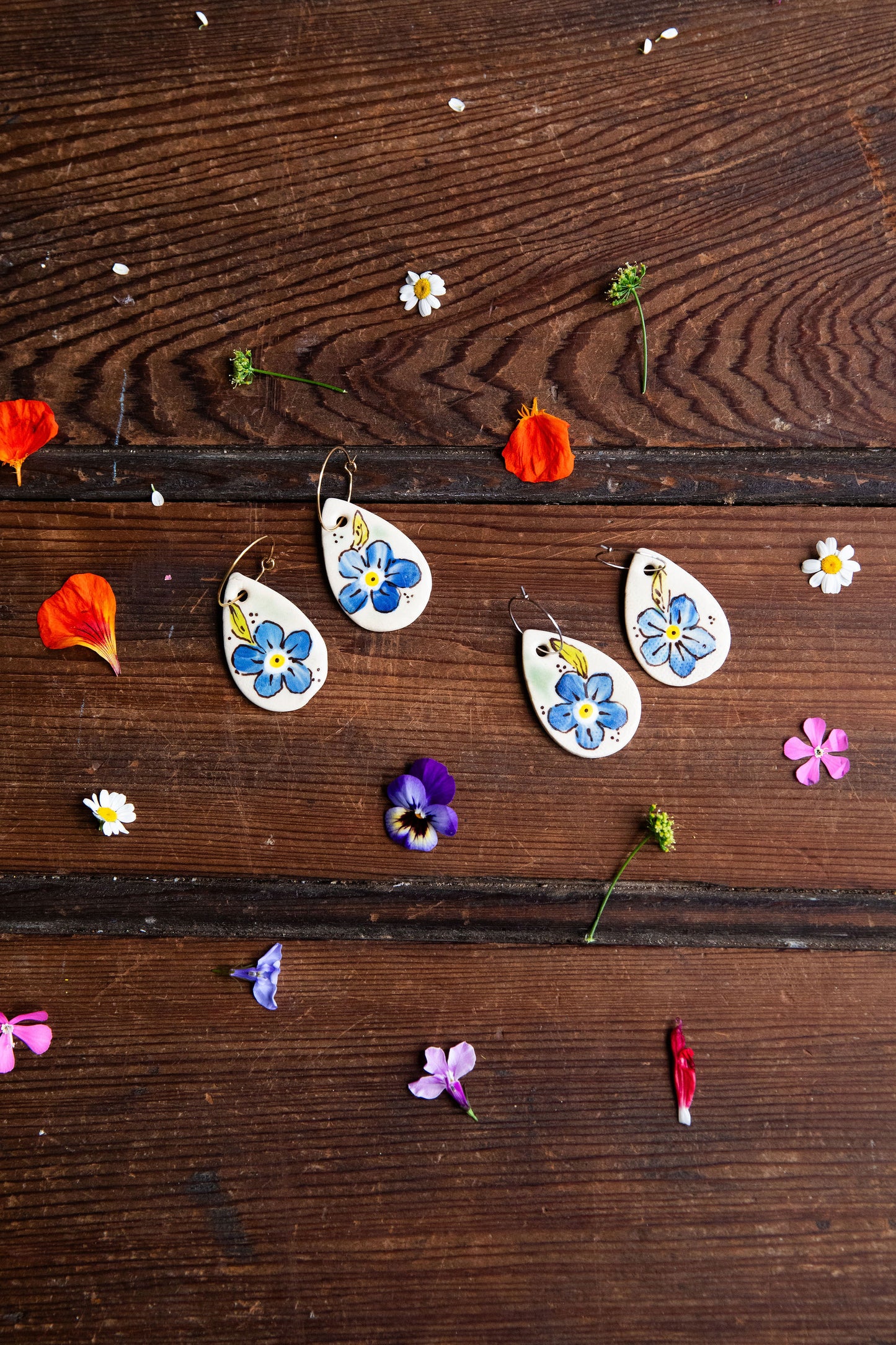 Forget~Me~Not Earrings ~ Droplet Large