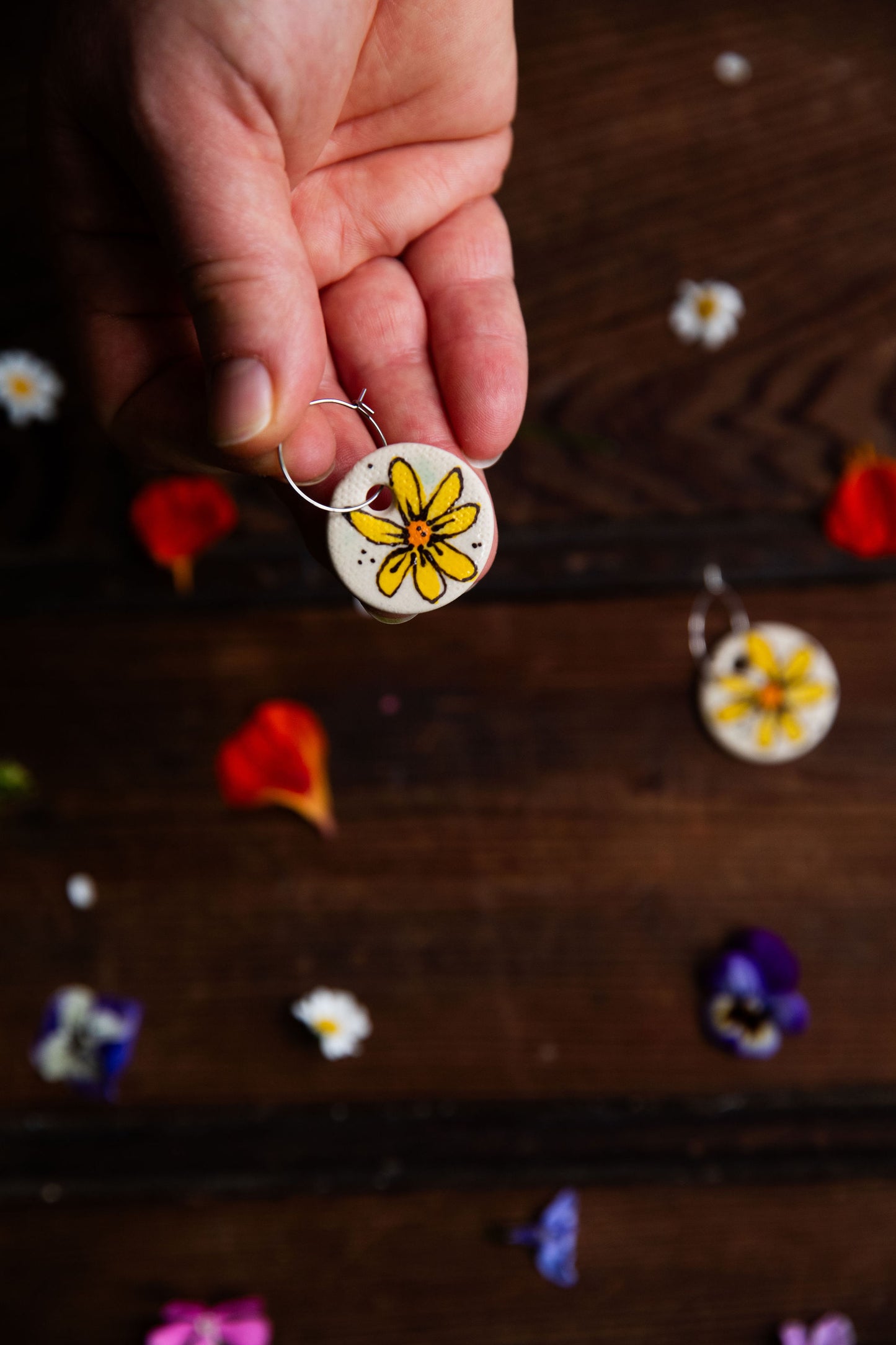 Daisy Earrings ~ Round Small