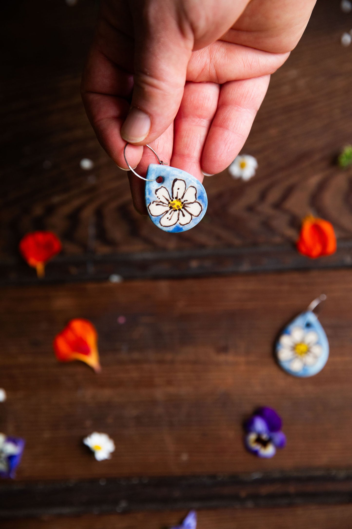 Daisy Sky Earrings ~ Droplet Small