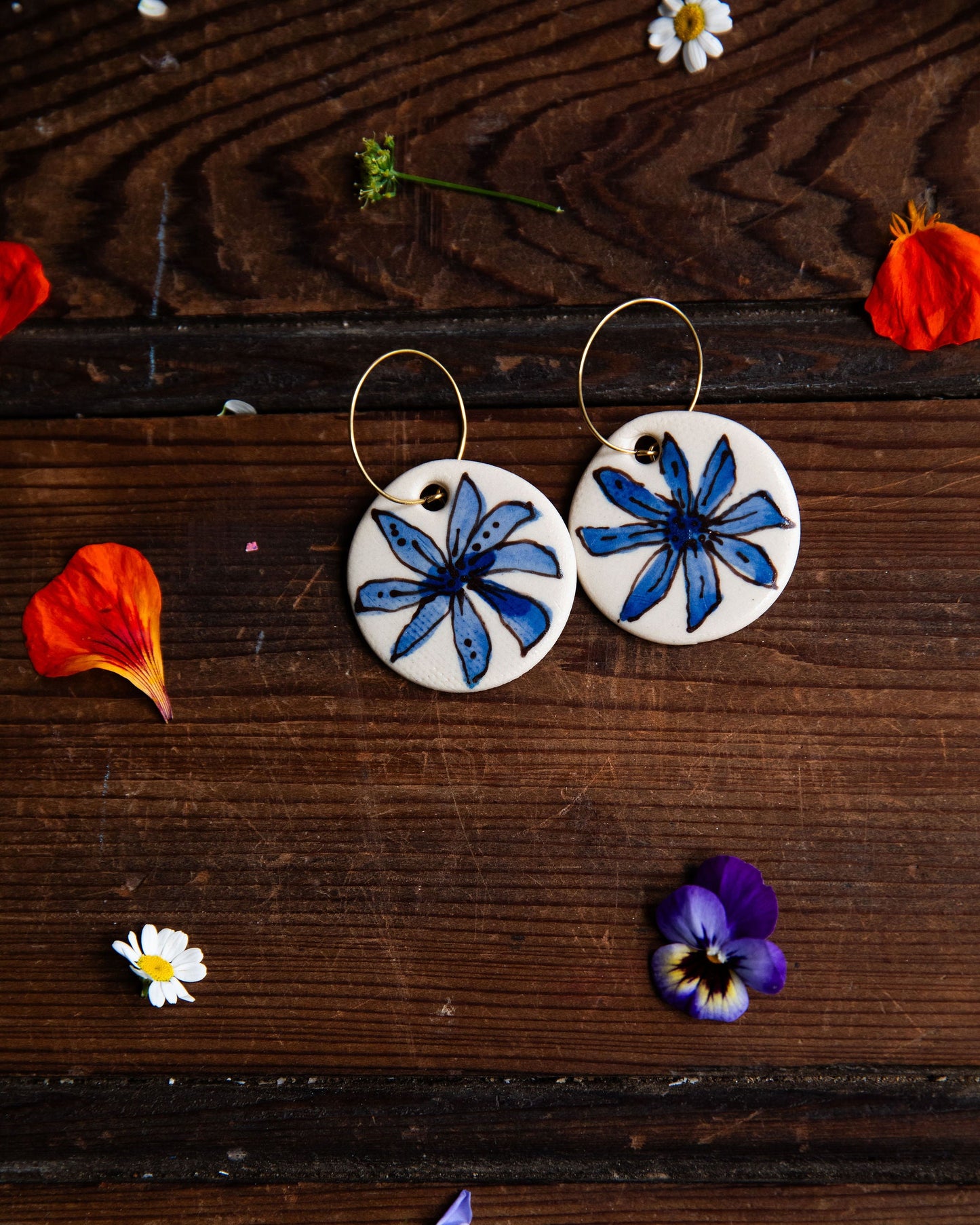 Cobalt Flower Earrings