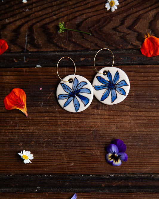 Cobalt Flower Earrings