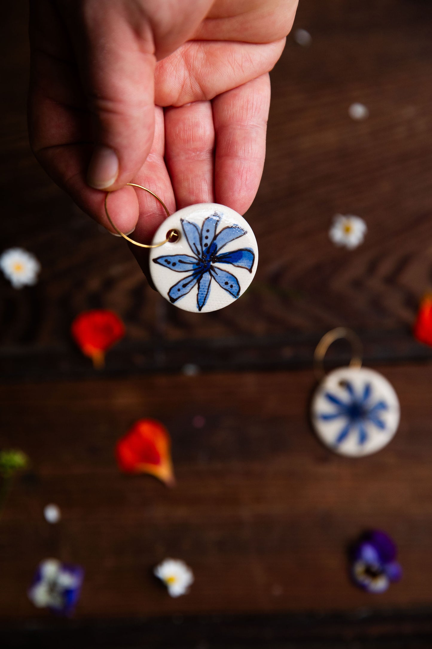 Cobalt Flower Earrings