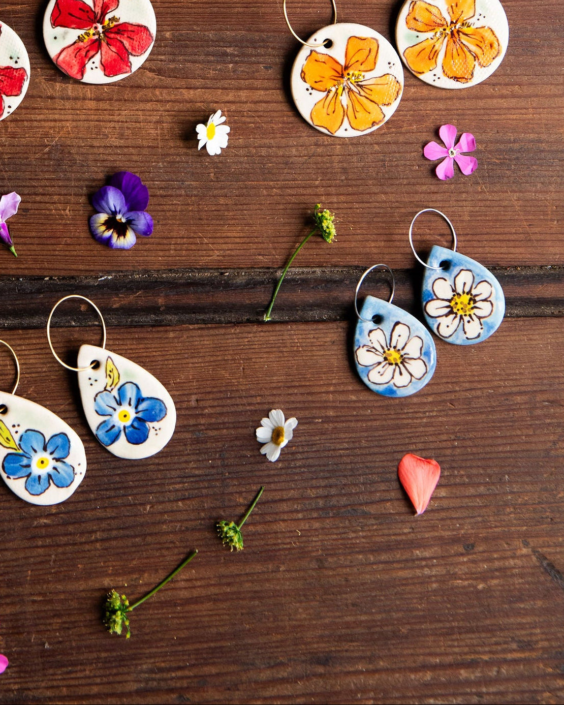 Daisy Sky Earrings ~ Droplet Small