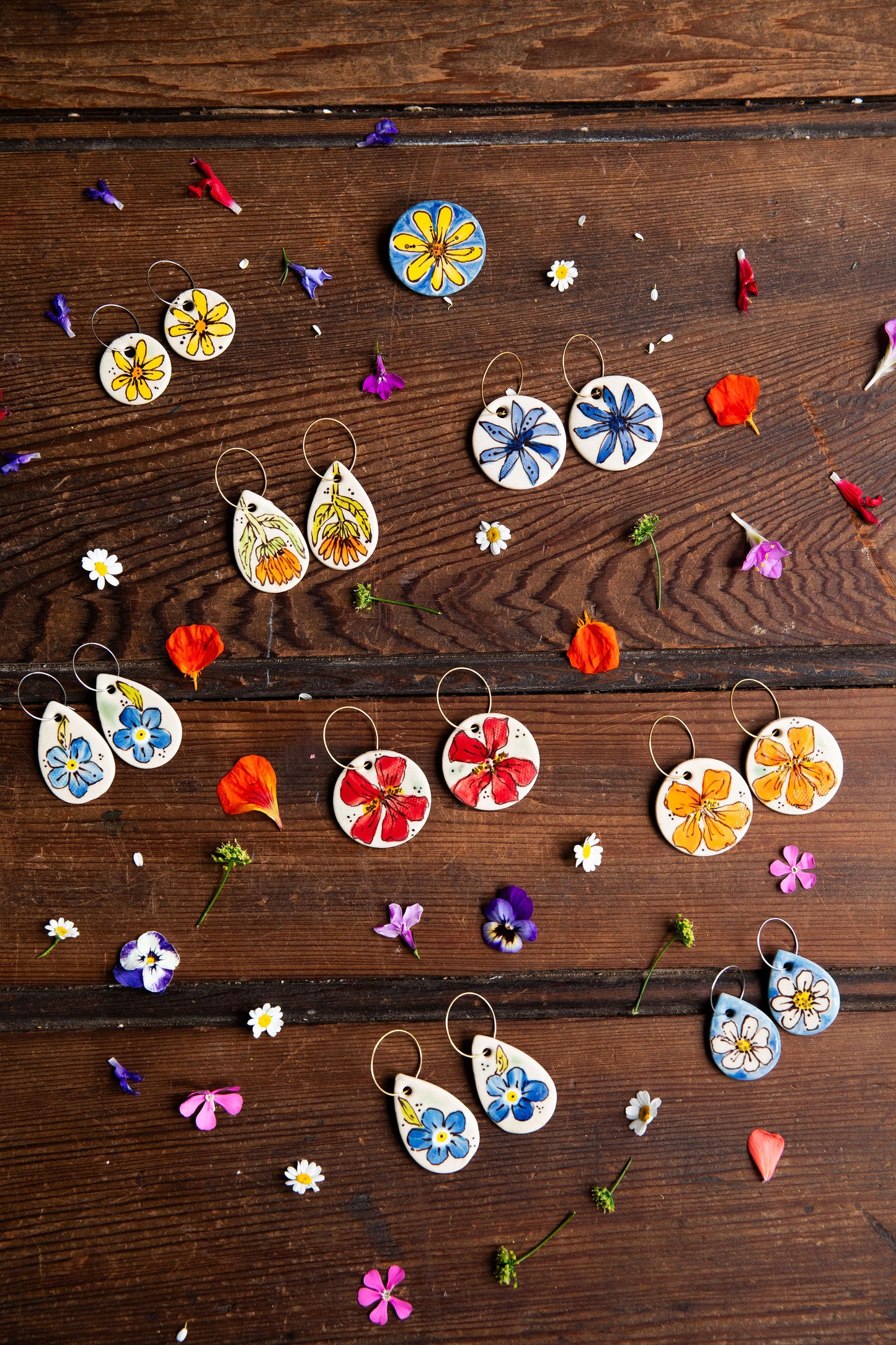 Calendula Earrings ~ Droplet Large