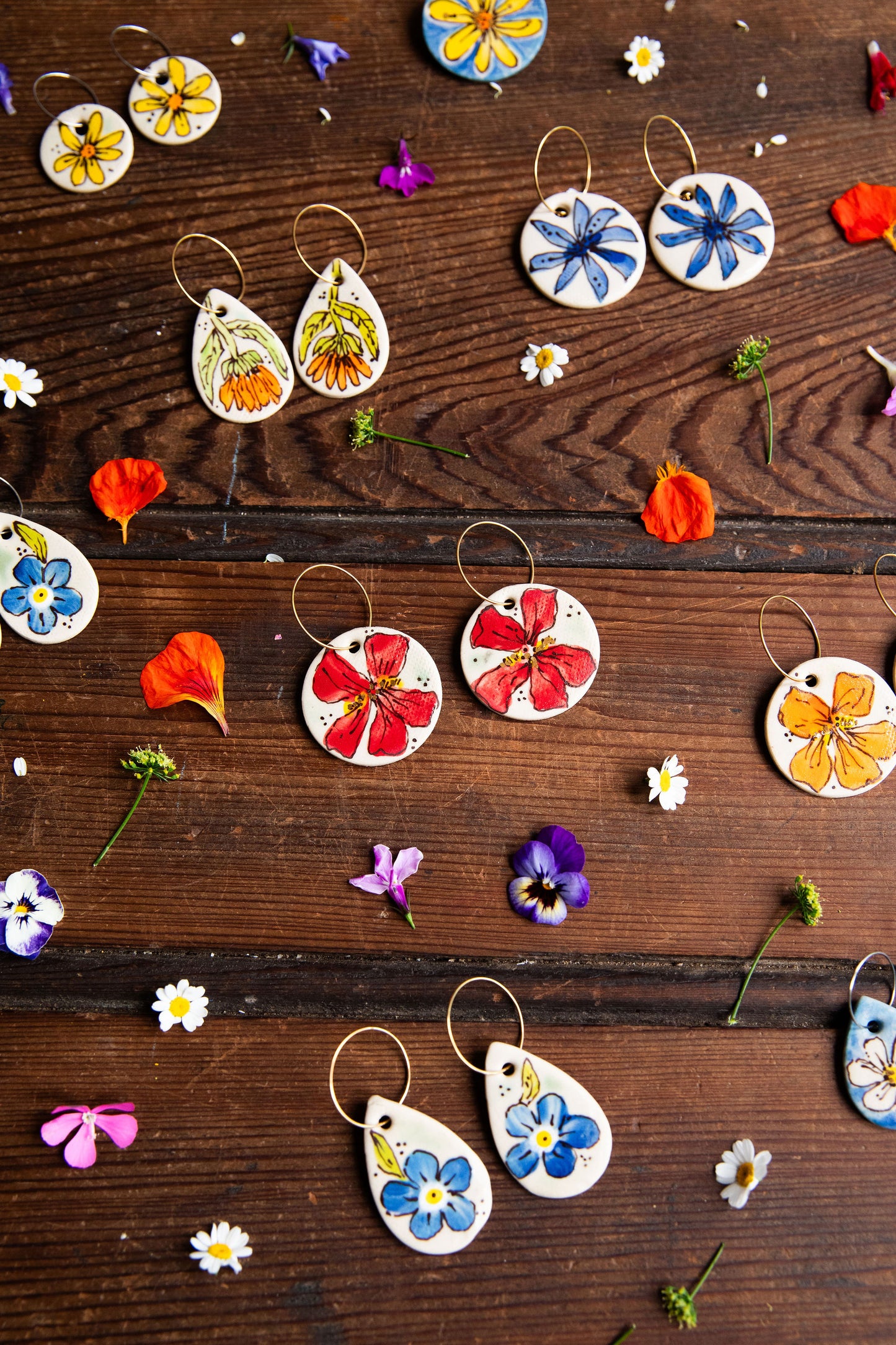 Cobalt Flower Earrings
