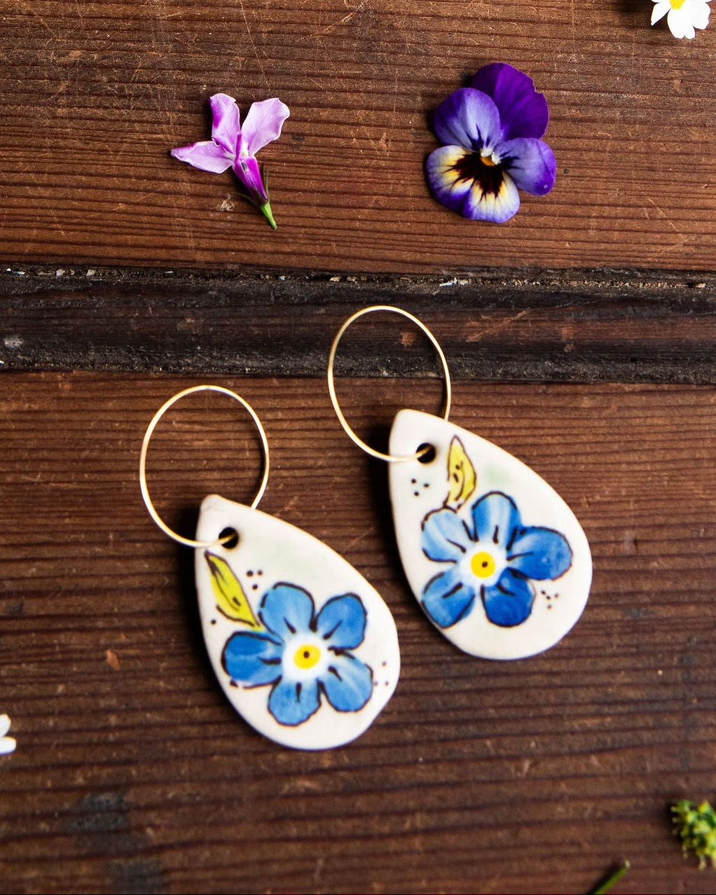 Forget~Me~Not Earrings ~ Droplet Large