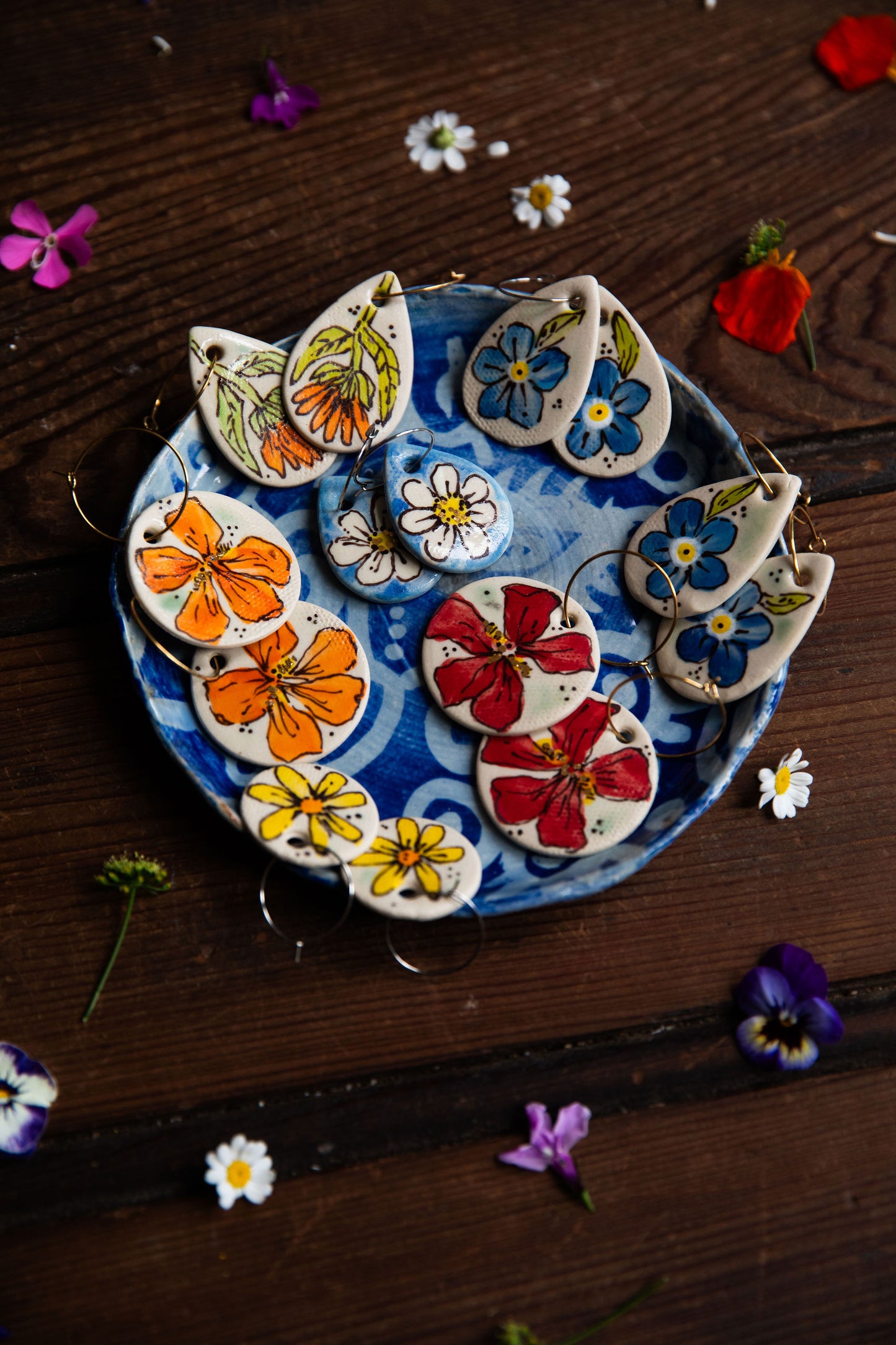 Calendula Earrings ~ Droplet Large