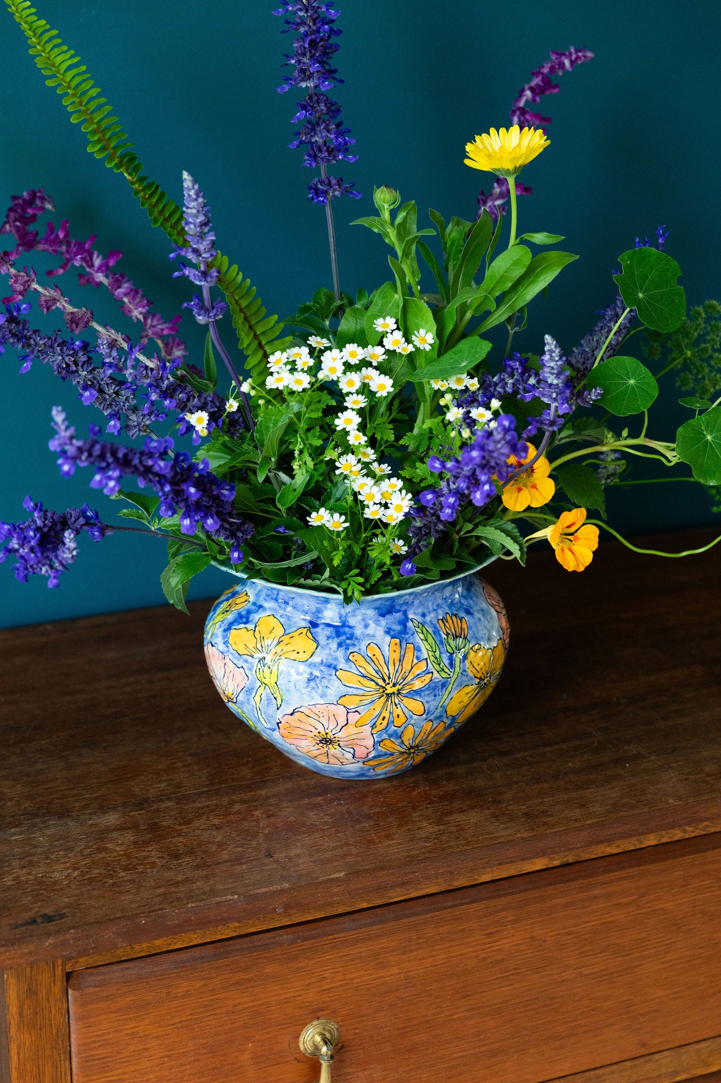 Summer Sky Garden Vase ~ or Terrine